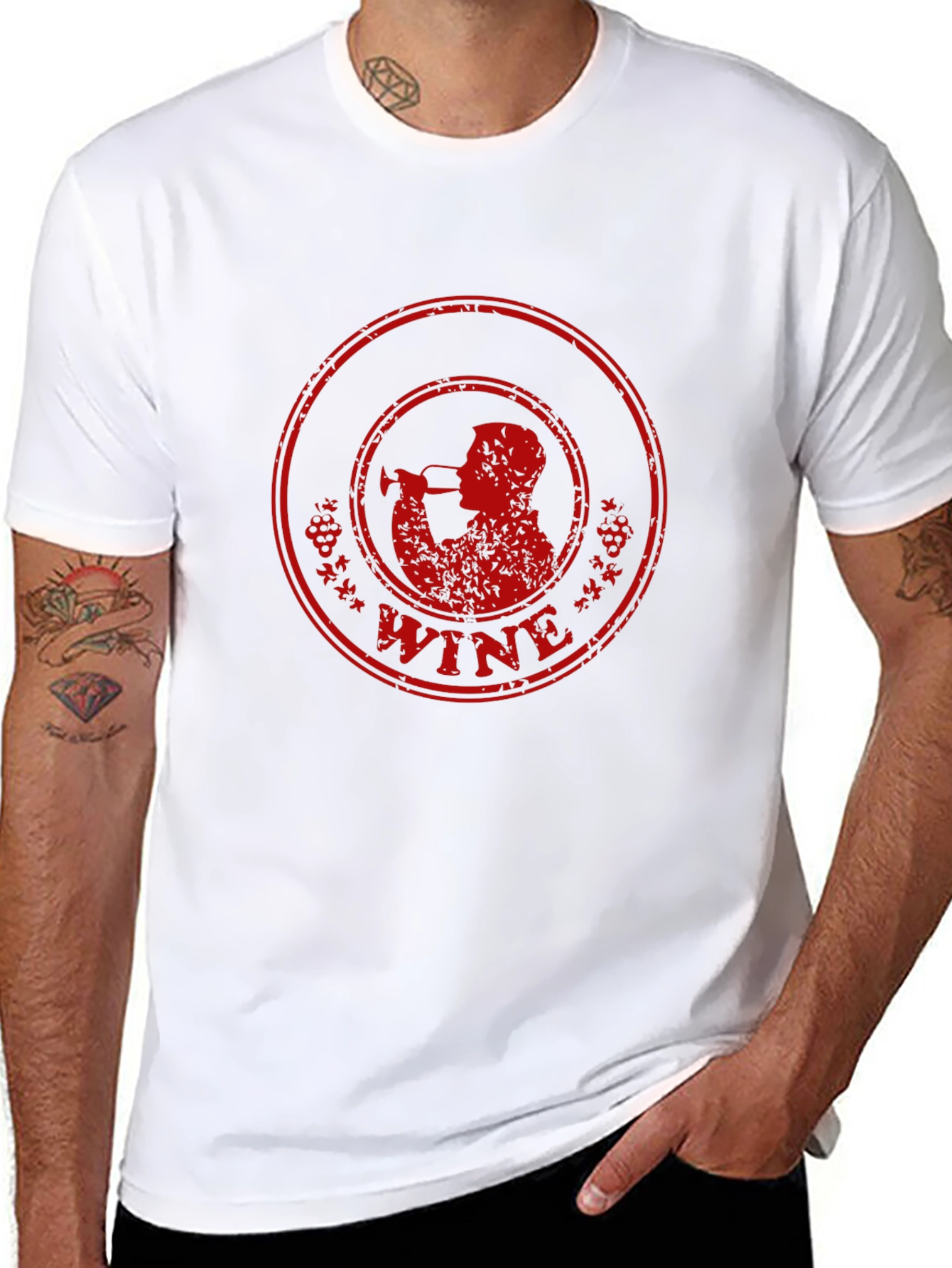 Wine Drinker Graphic T-Shirt - Black
