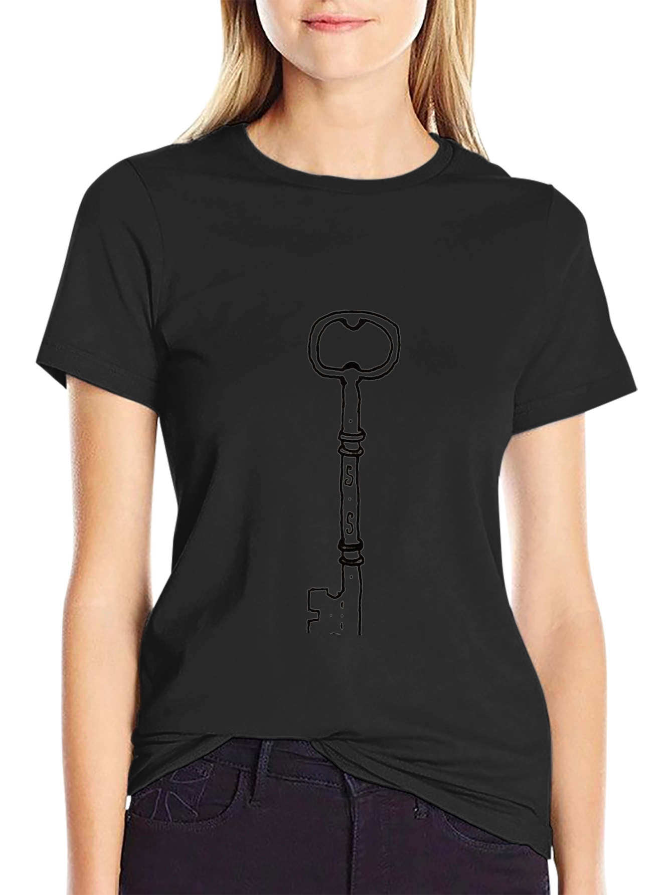Vintage Key Graphic Black T-Shirt