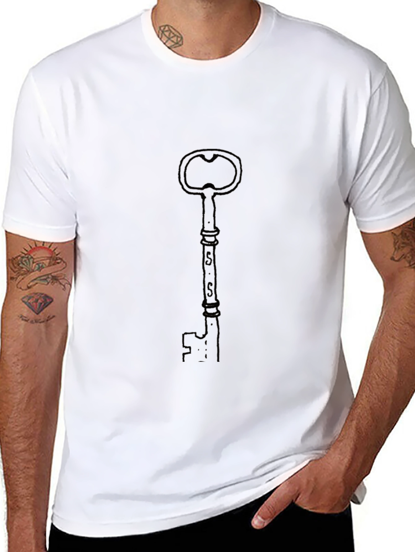 Vintage Key Graphic Black T-Shirt