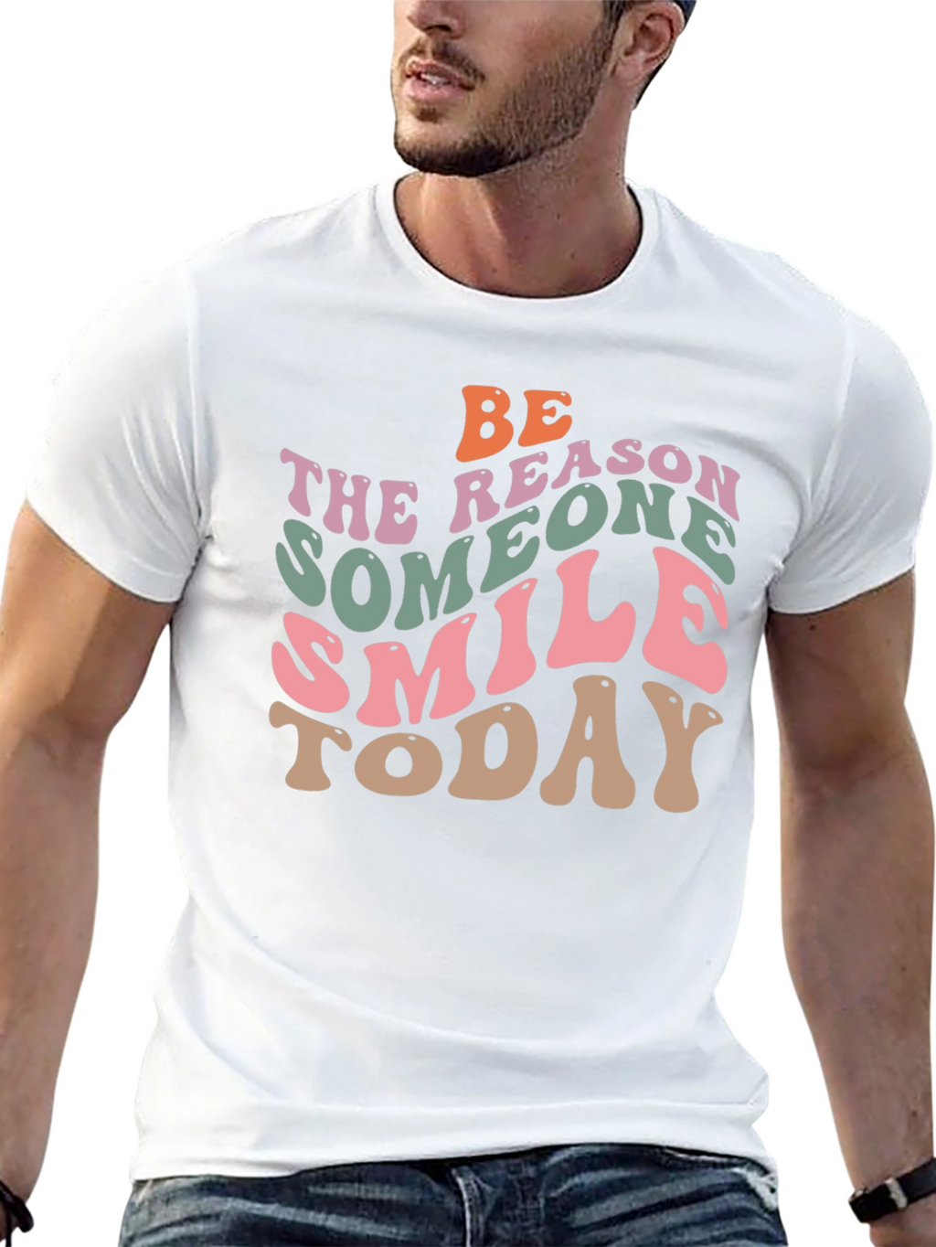 Retro Graphic T-Shirt: Be the Reason Someone Smiles Today