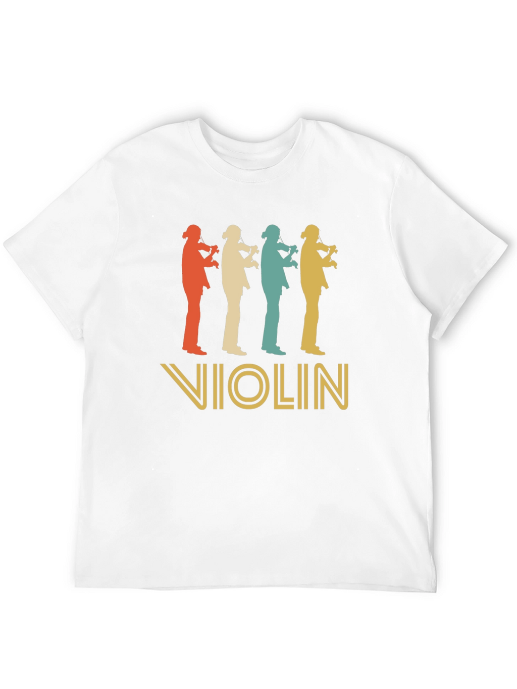 Retro Violinist Silhouette Graphic T-Shirt