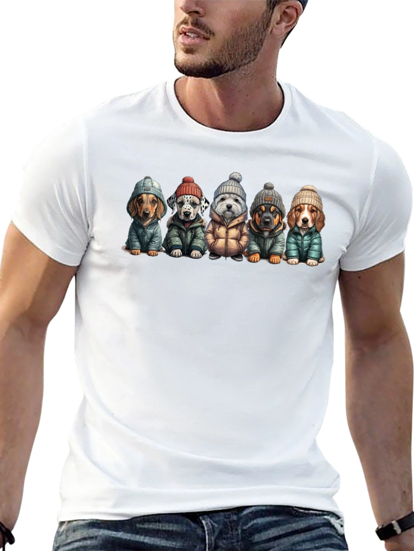 Dog Breed Winter Apparel Black T-Shirt