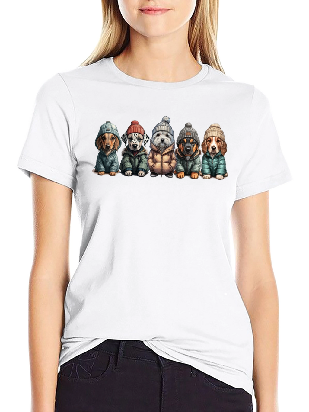 Dog Breed Winter Apparel Black T-Shirt