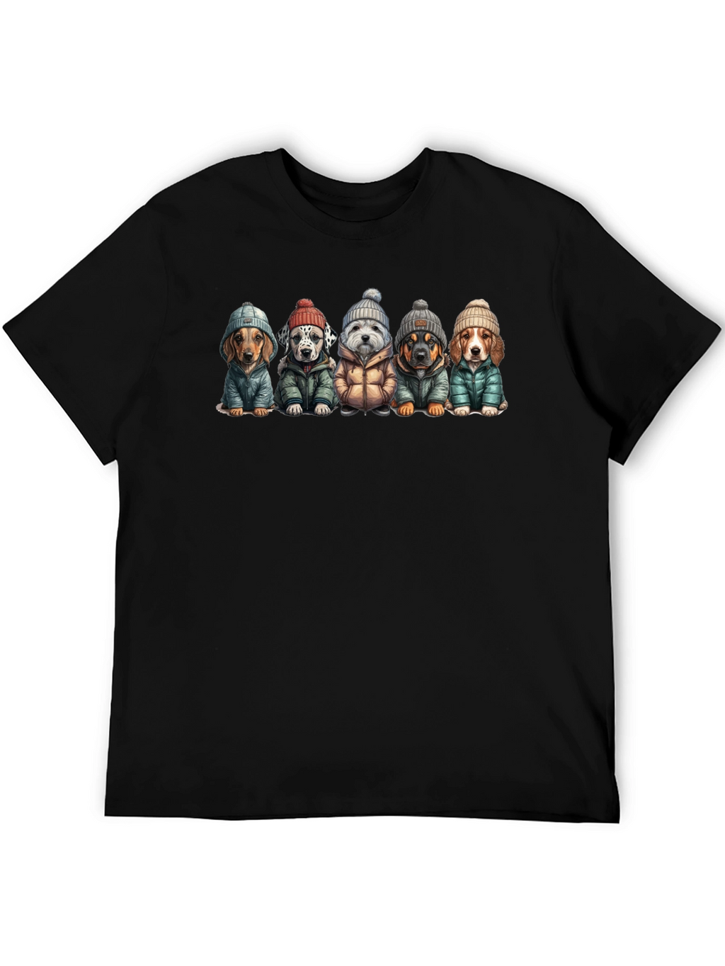 Dog Breed Winter Apparel Black T-Shirt