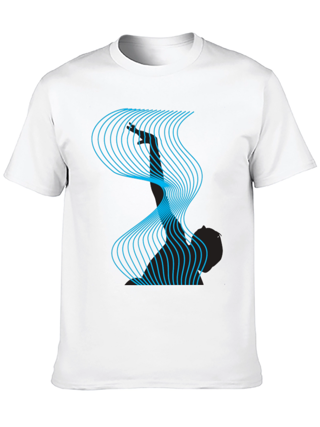 Abstract Wave Graphic Black T-Shirt