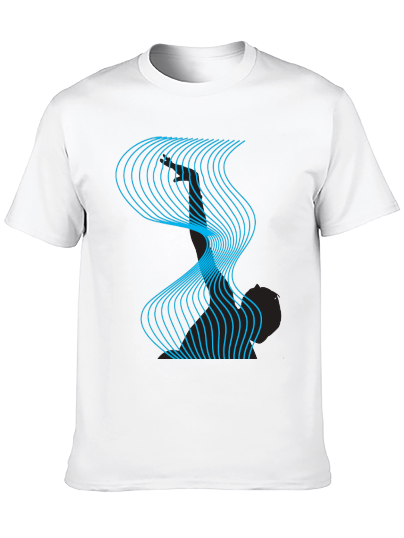 Abstract Wave Graphic Black T-Shirt