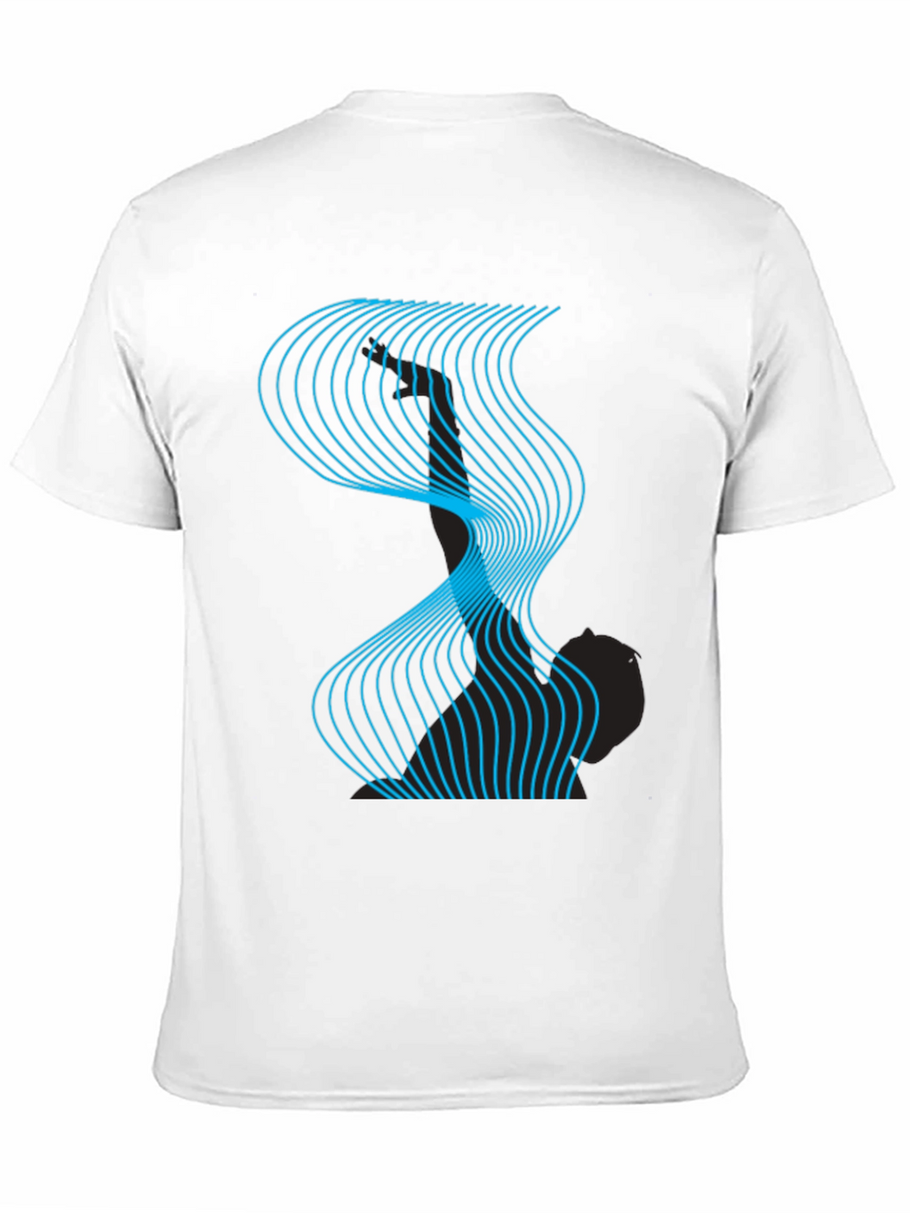 Abstract Wave Graphic Black T-Shirt