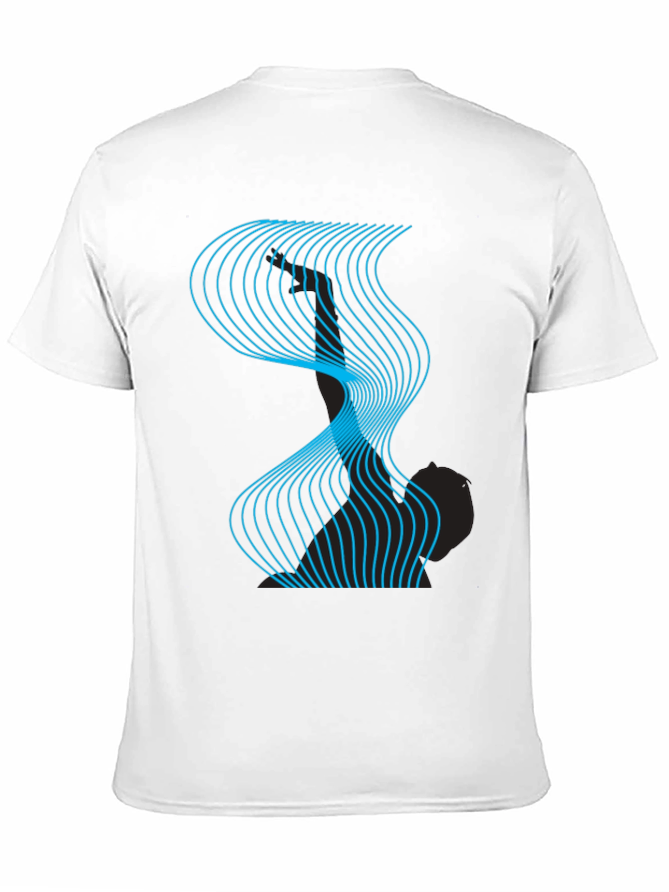 Abstract Wave Graphic Black T-Shirt