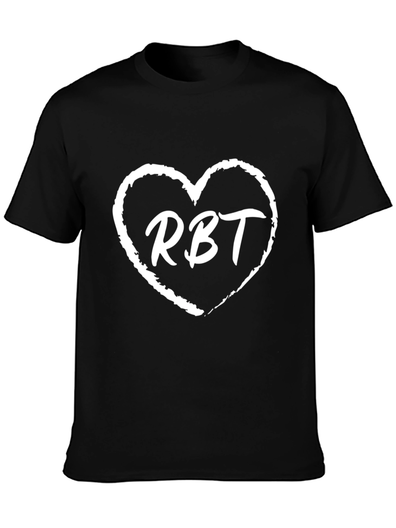 RBT Heart Graphic Tee - Black Cotton Blend Comfort Fit Shirt