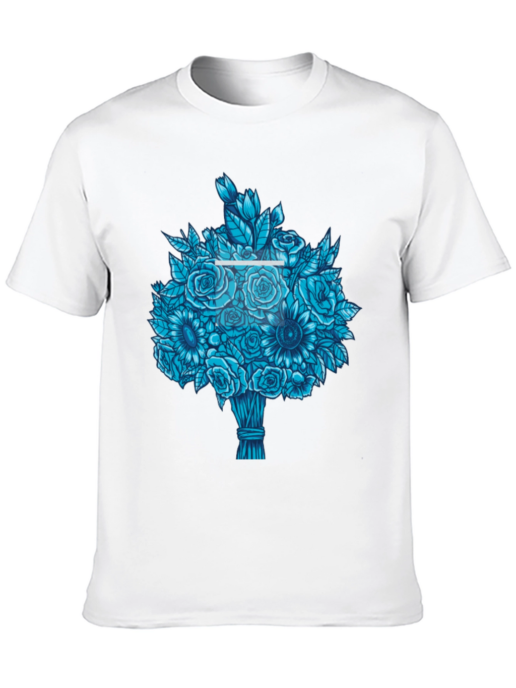 Blue Bouquet Graphic Tee - Unique Floral Design
