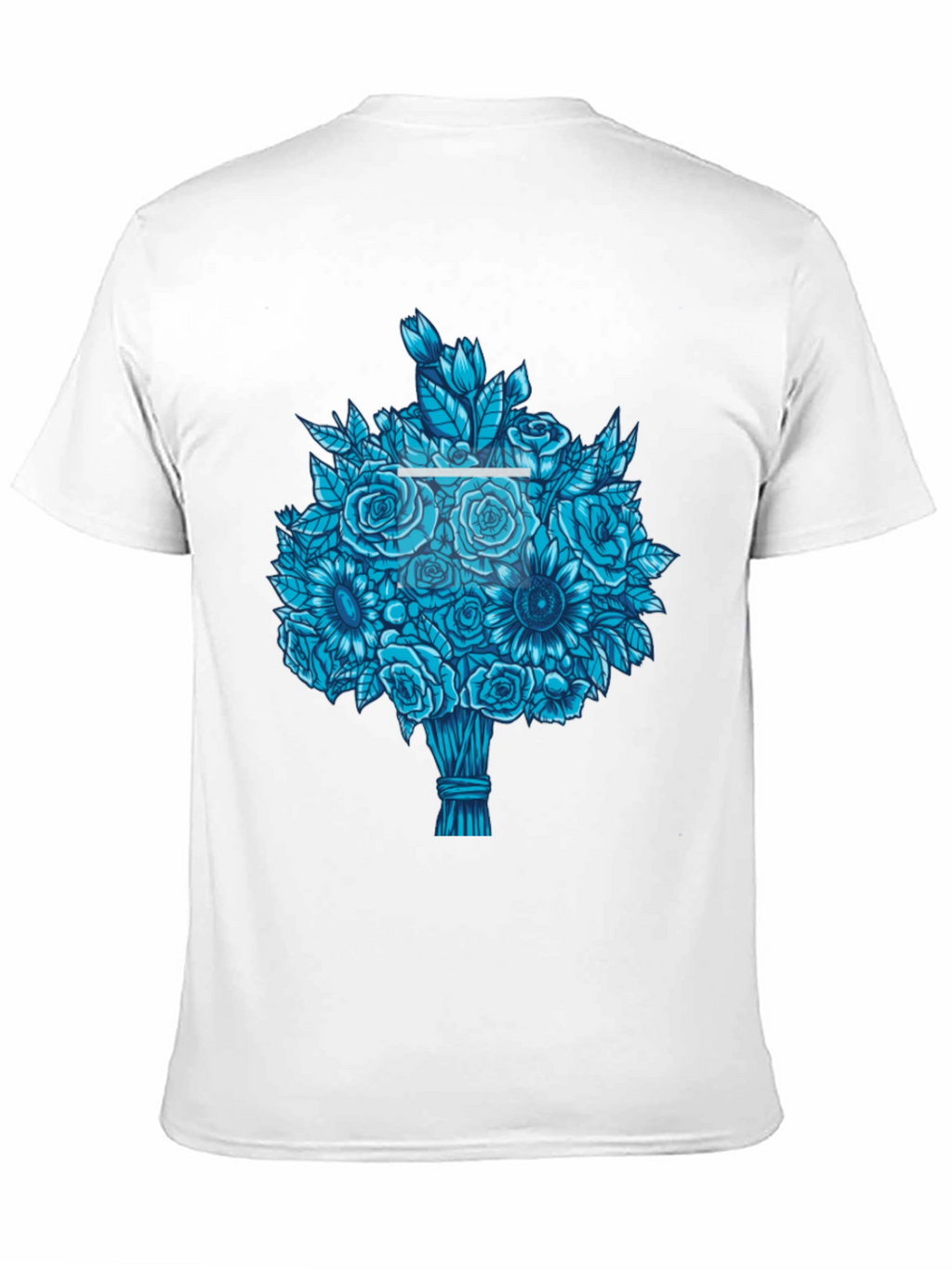 Blue Bouquet Graphic Tee - Unique Floral Design