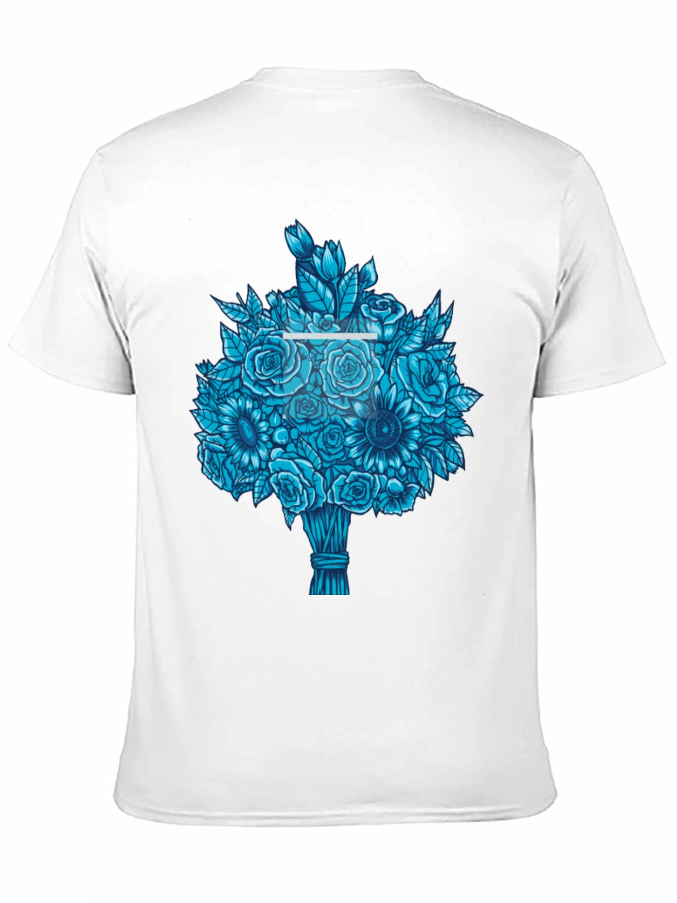 Blue Bouquet Graphic Tee - Unique Floral Design