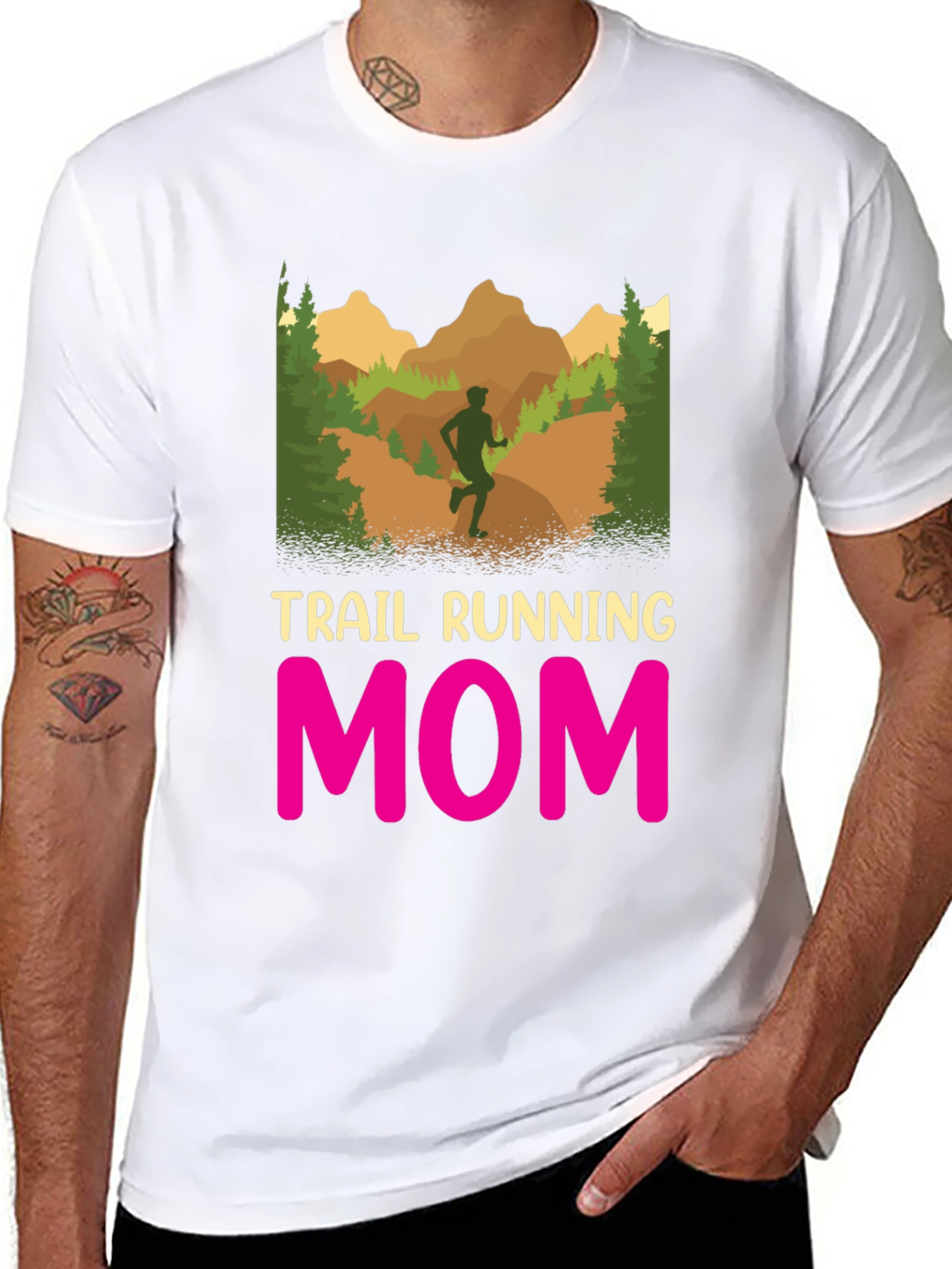 Trail Running Mom T-Shirt - Black Graphic Tee