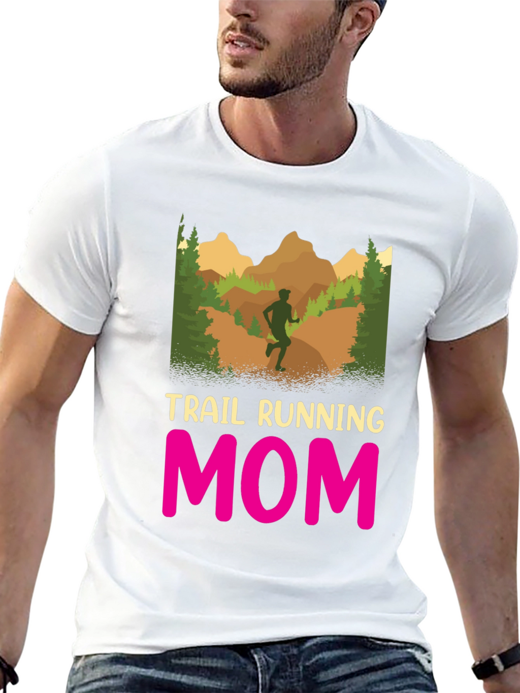 Trail Running Mom T-Shirt - Black Graphic Tee