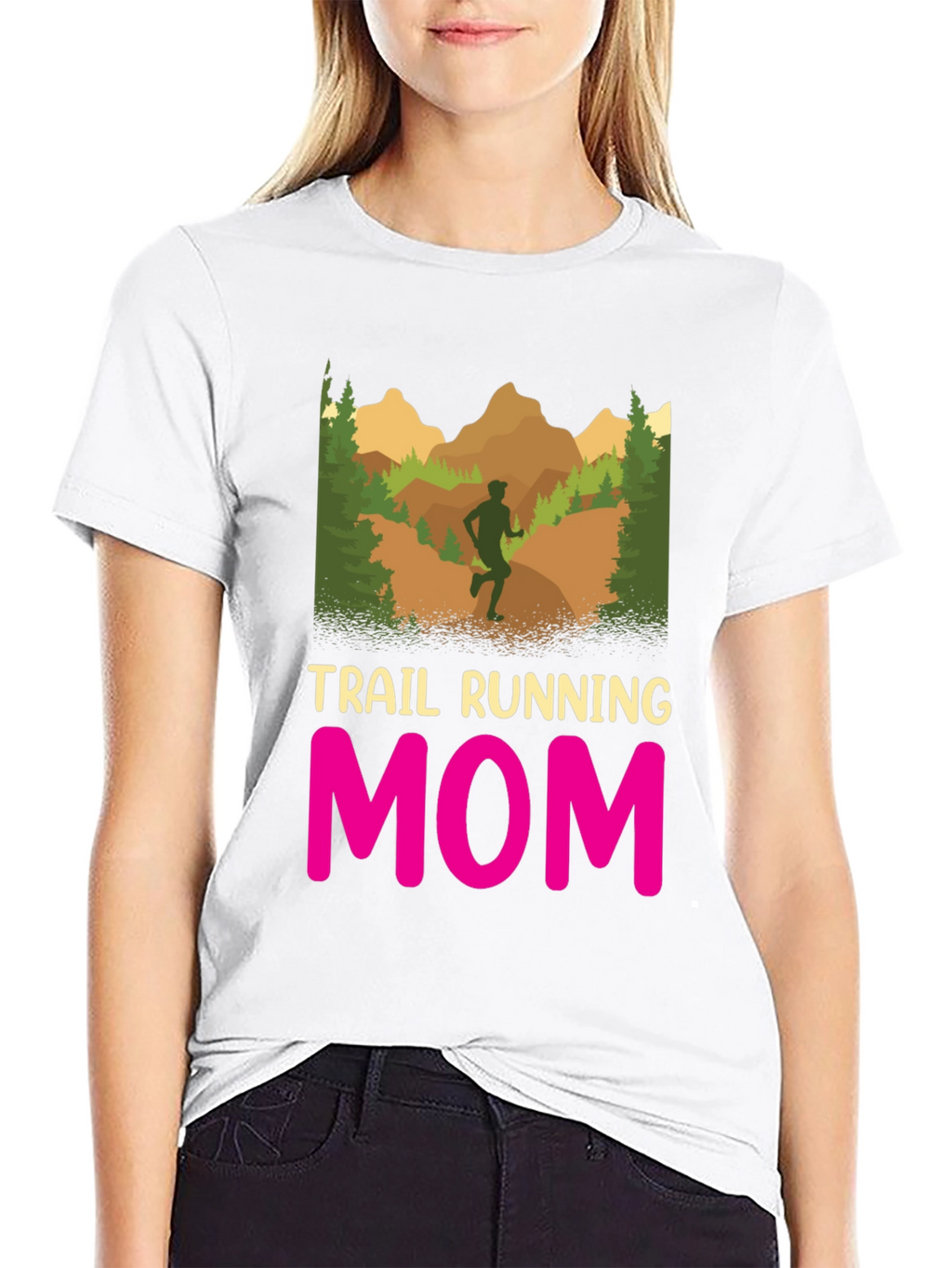 Trail Running Mom T-Shirt - Black Graphic Tee