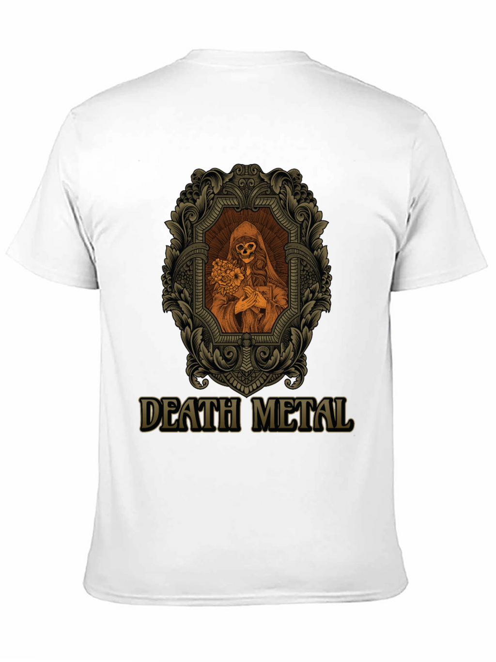 Death Metal Graphic Tee - Skull & Flowers