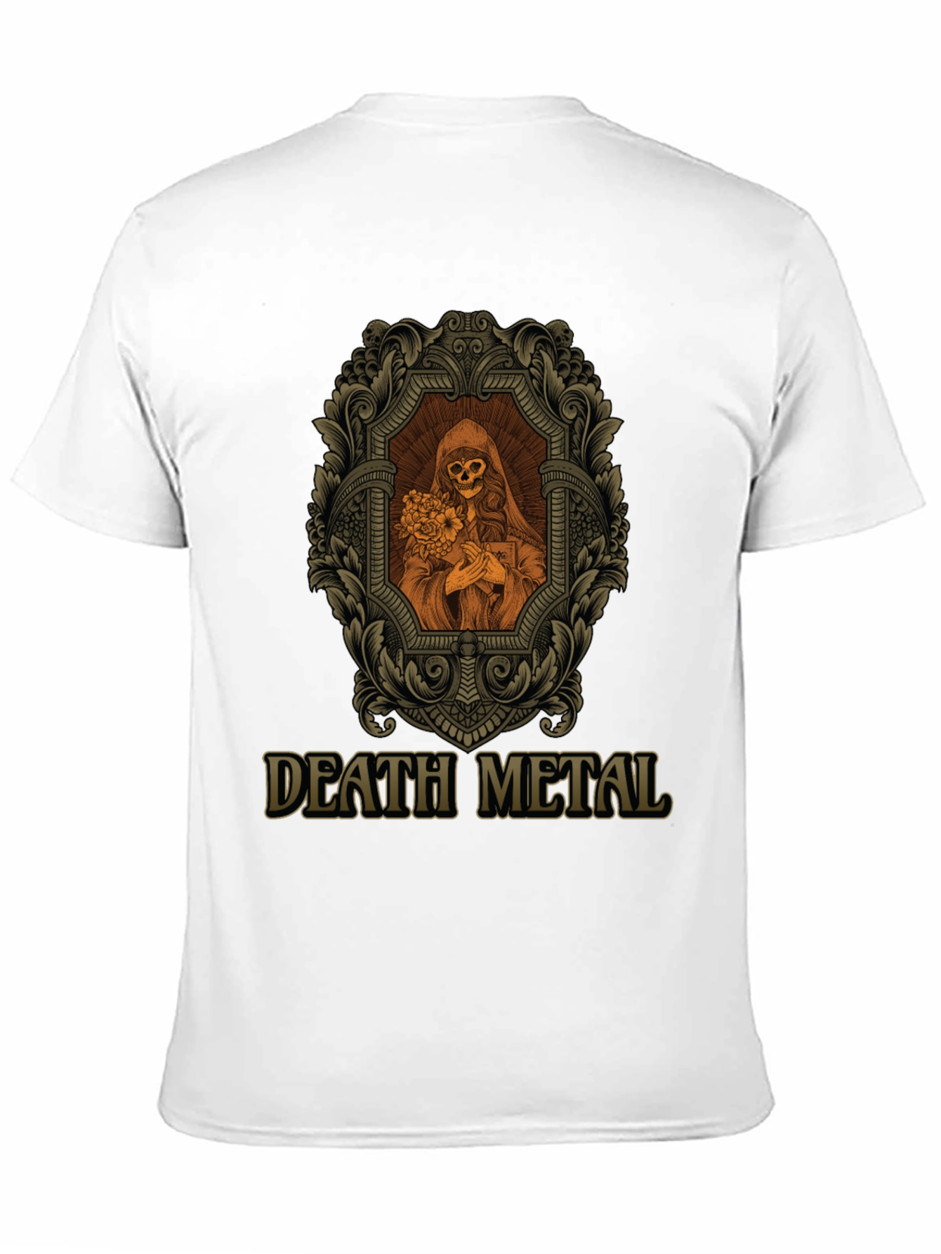 Death Metal Graphic Tee - Skull & Flowers