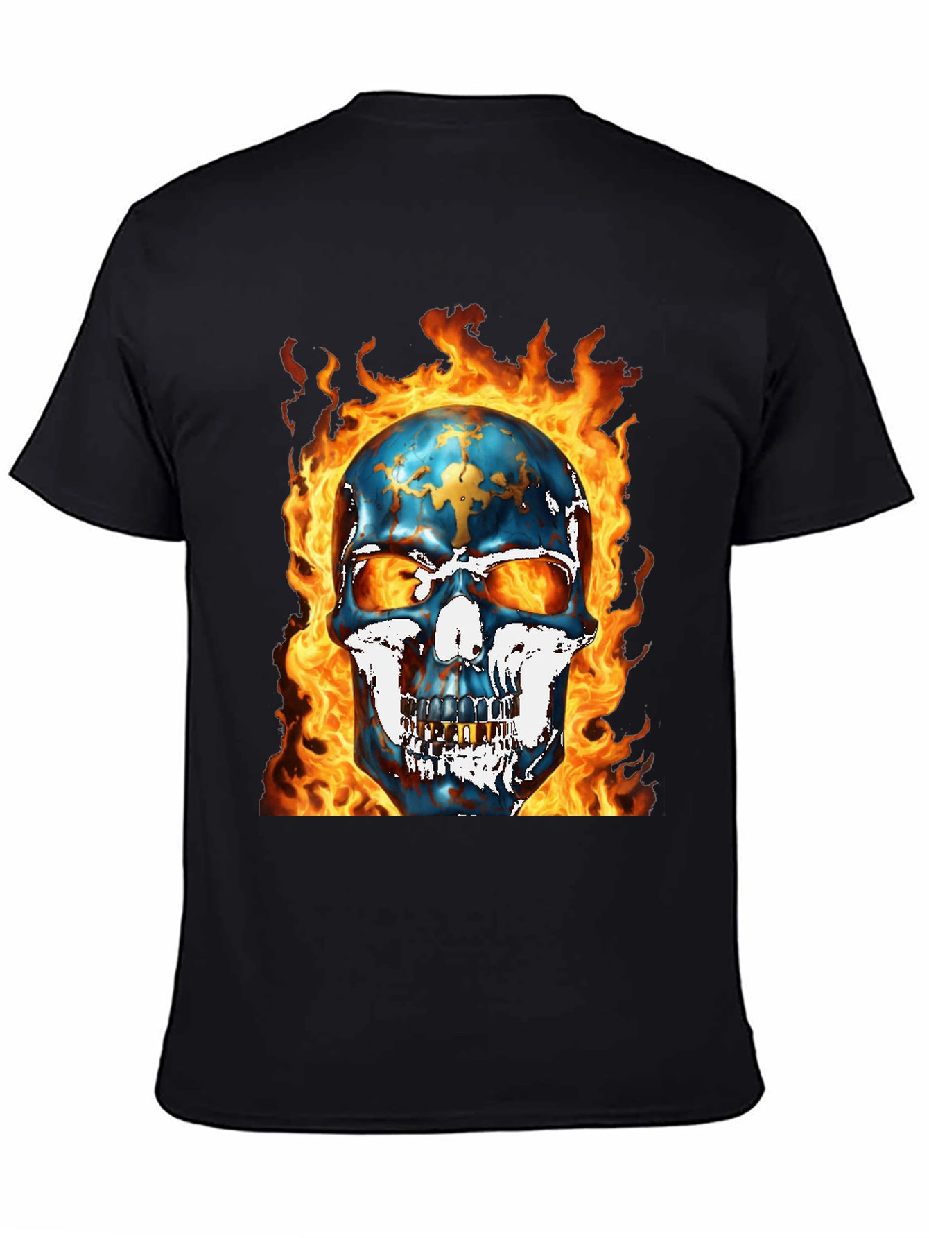 Fiery Skull Graphic Tee - Bold & Edgy Design