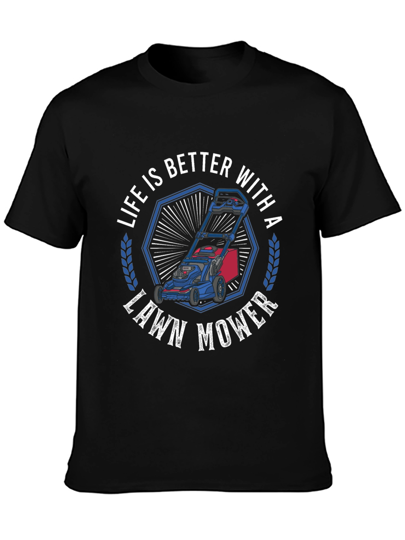 Life is Better with a Lawn Mower Black Graphic Tee