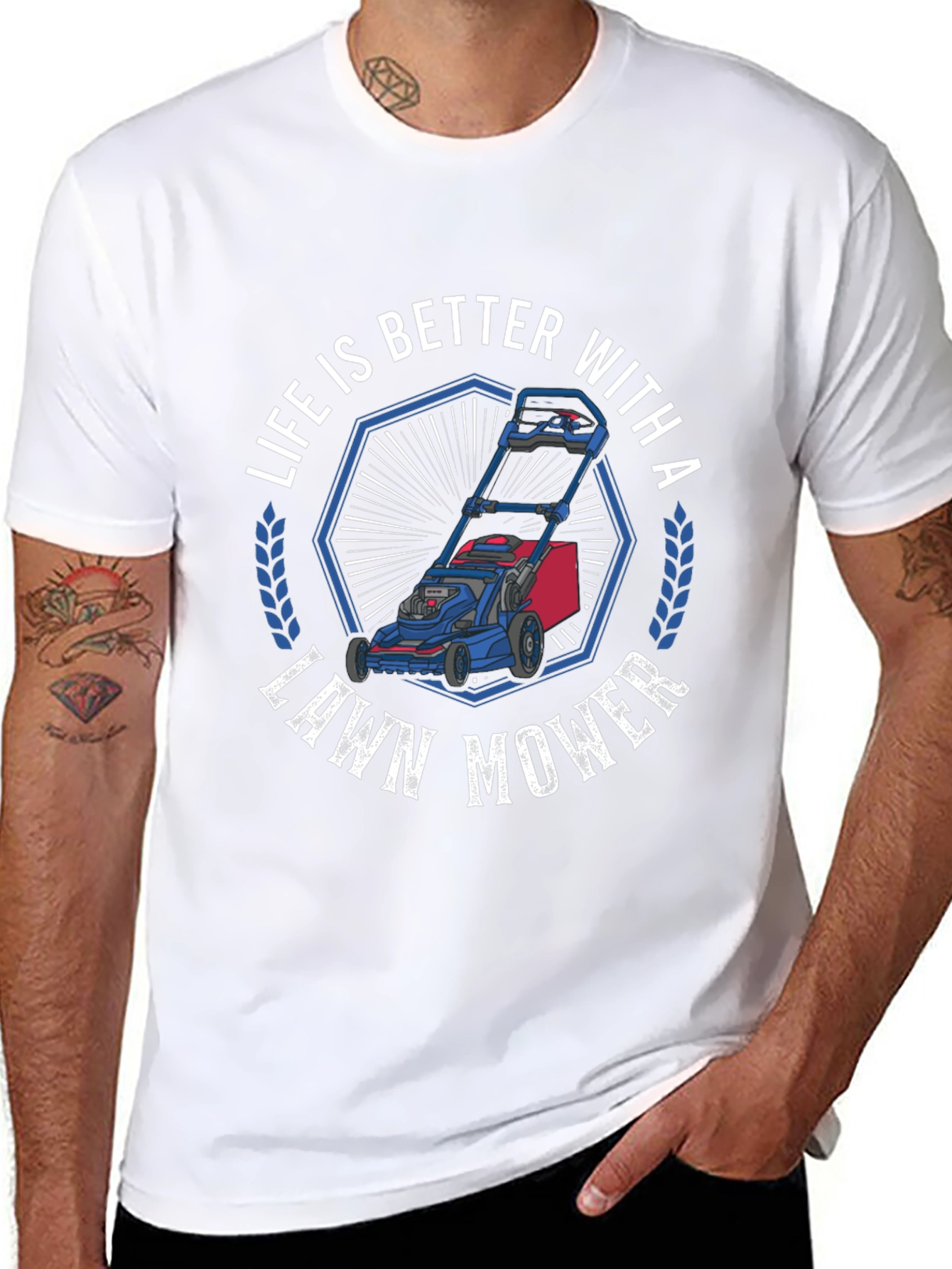 Life is Better with a Lawn Mower Black Graphic Tee