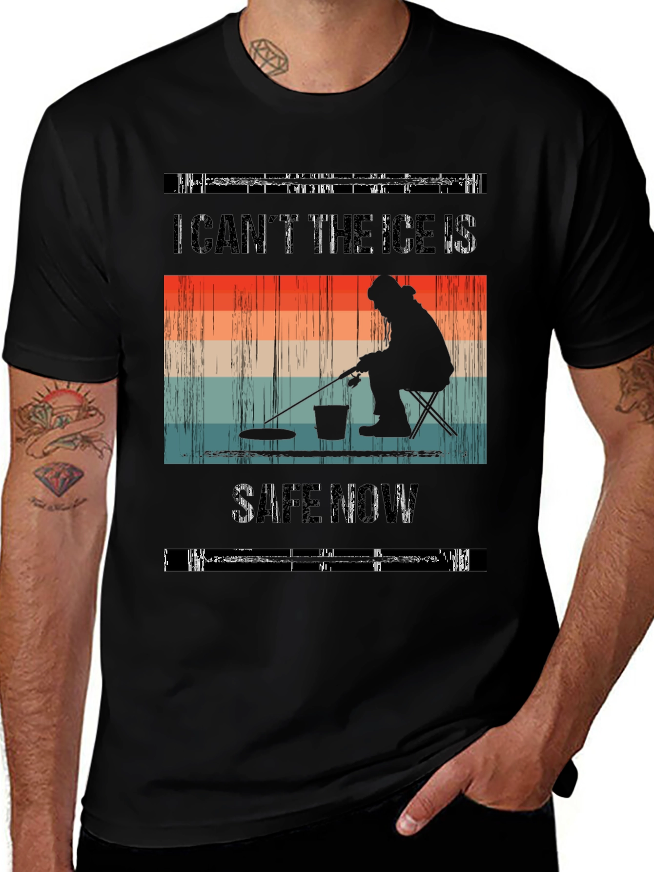 I Cant The Ice Is Safe Now Black T-Shirt