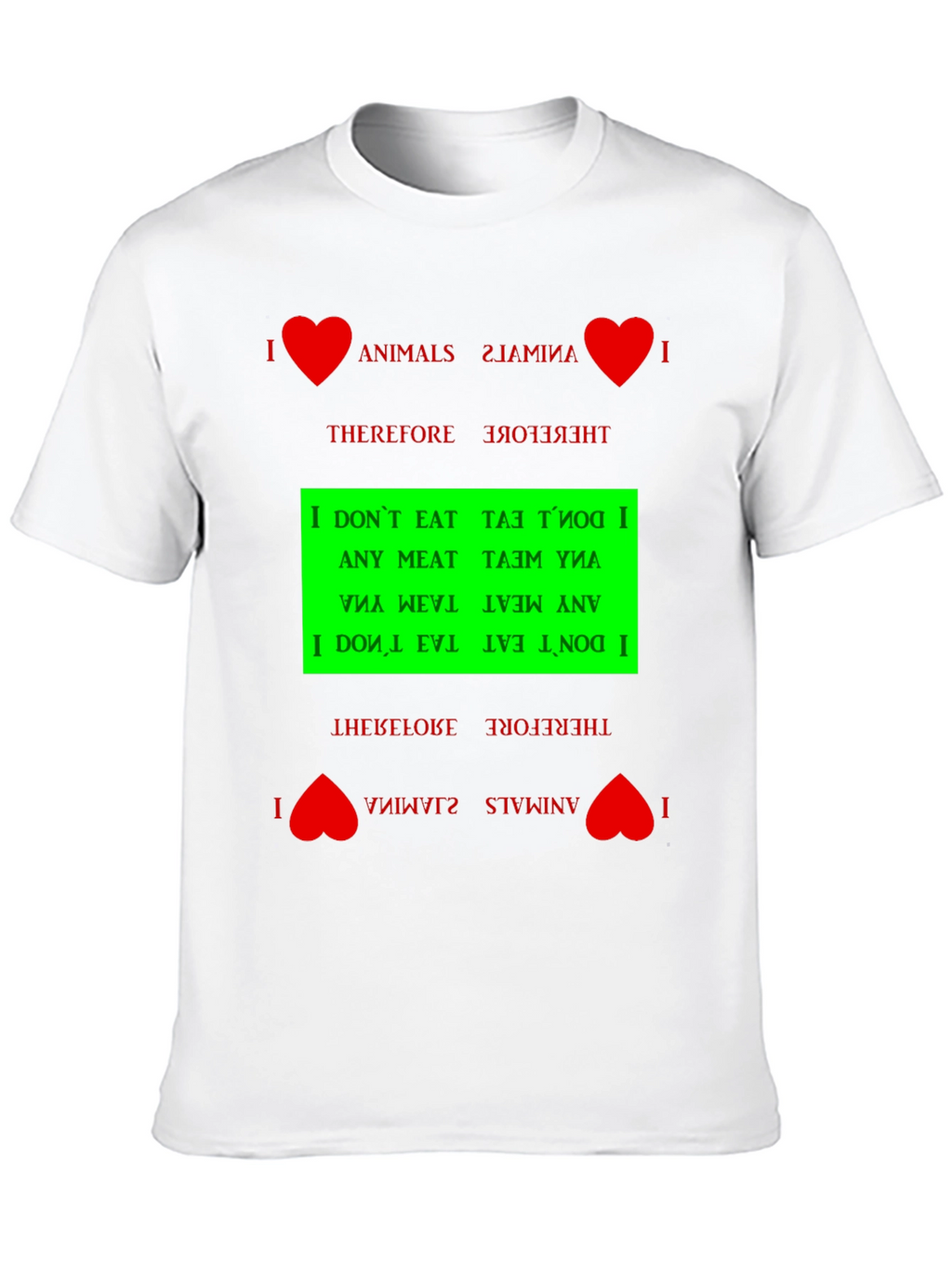 I Love Animals Vegan Graphic T-Shirt