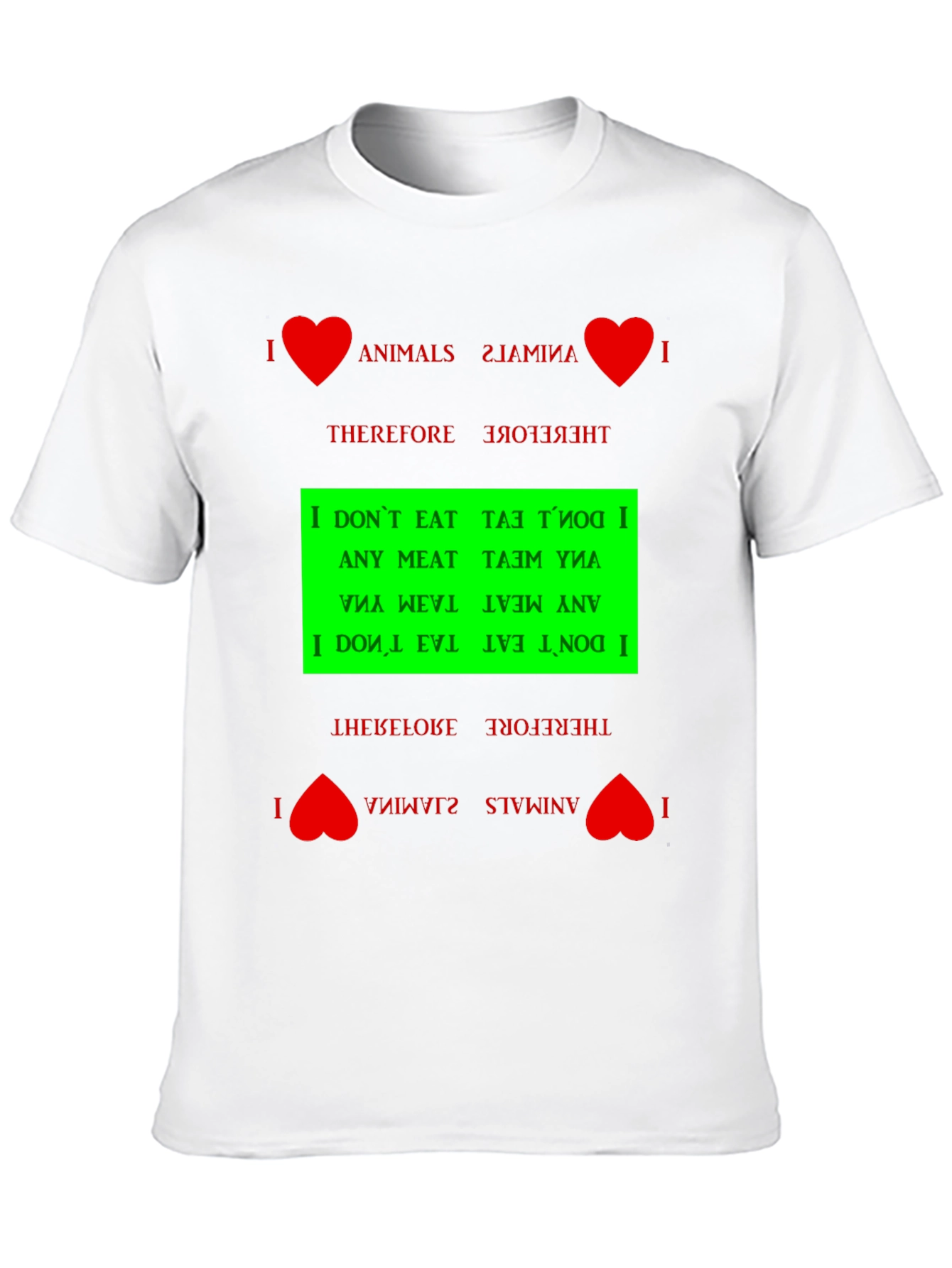I Love Animals Vegan Graphic T-Shirt