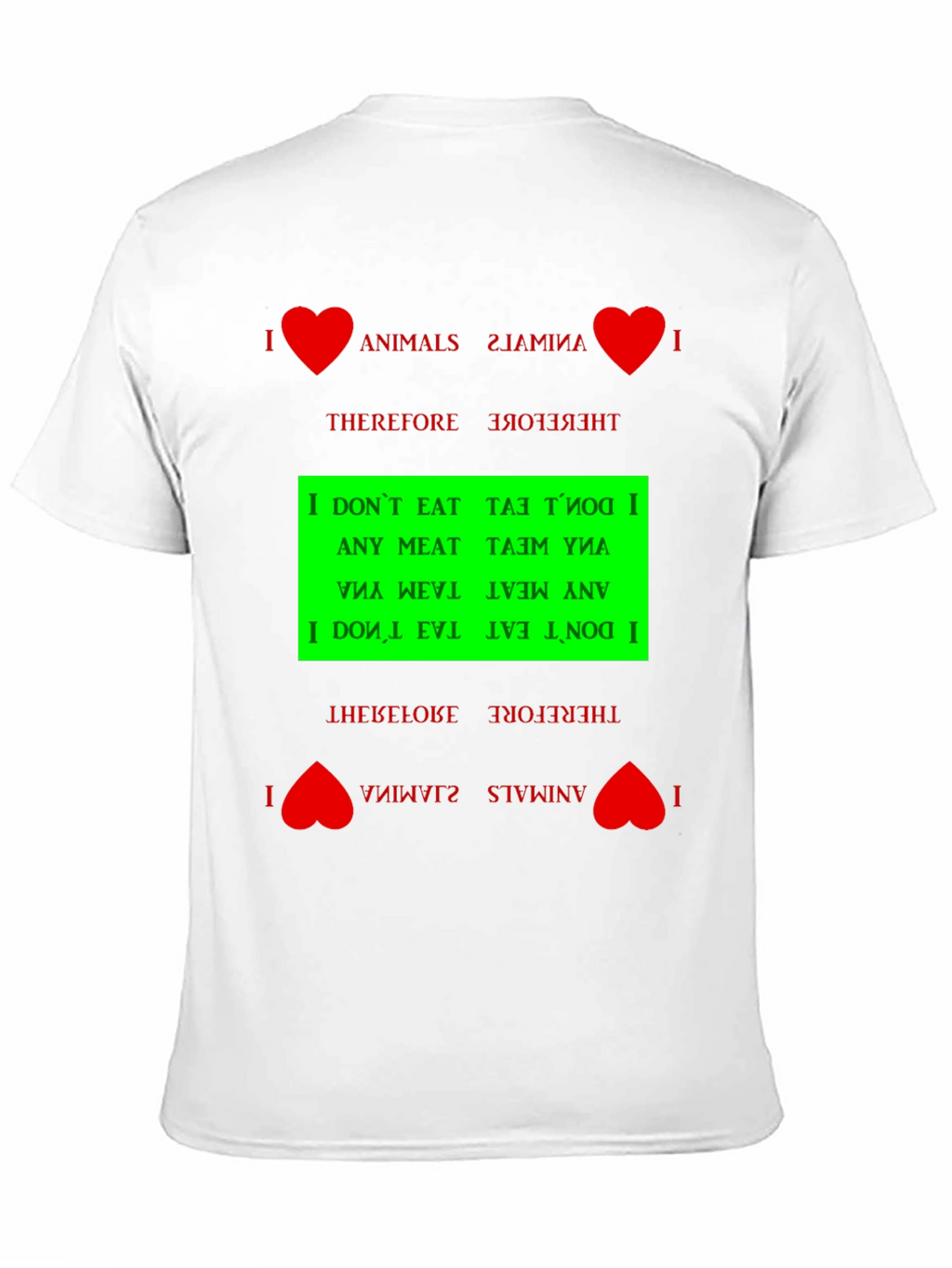 I Love Animals Vegan Graphic T-Shirt