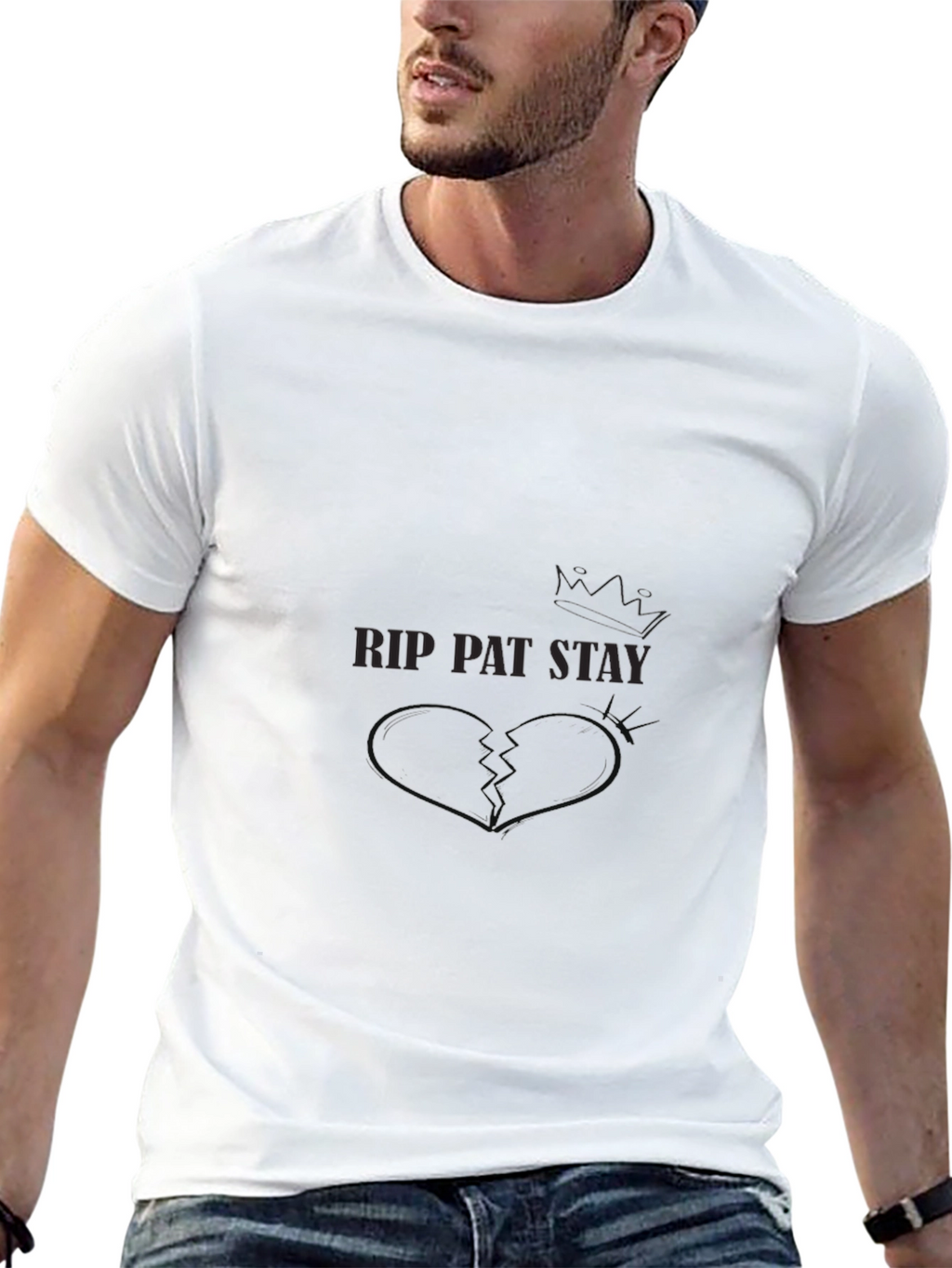 RIP Pat Stay Graphic Tee - Black Cotton