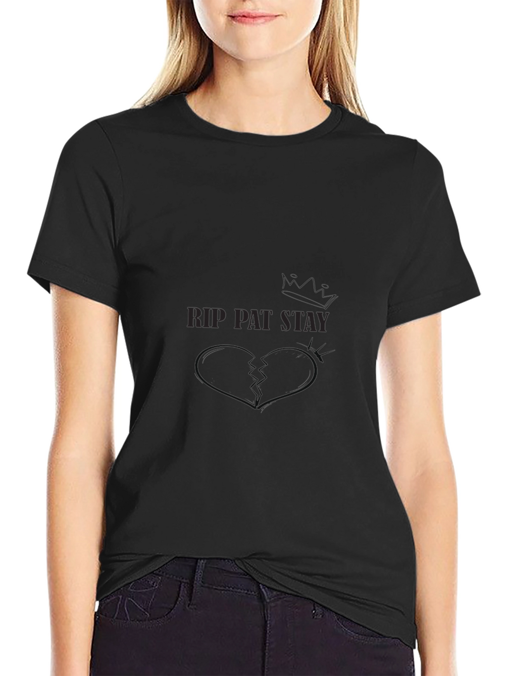 RIP Pat Stay Graphic Tee - Black Cotton