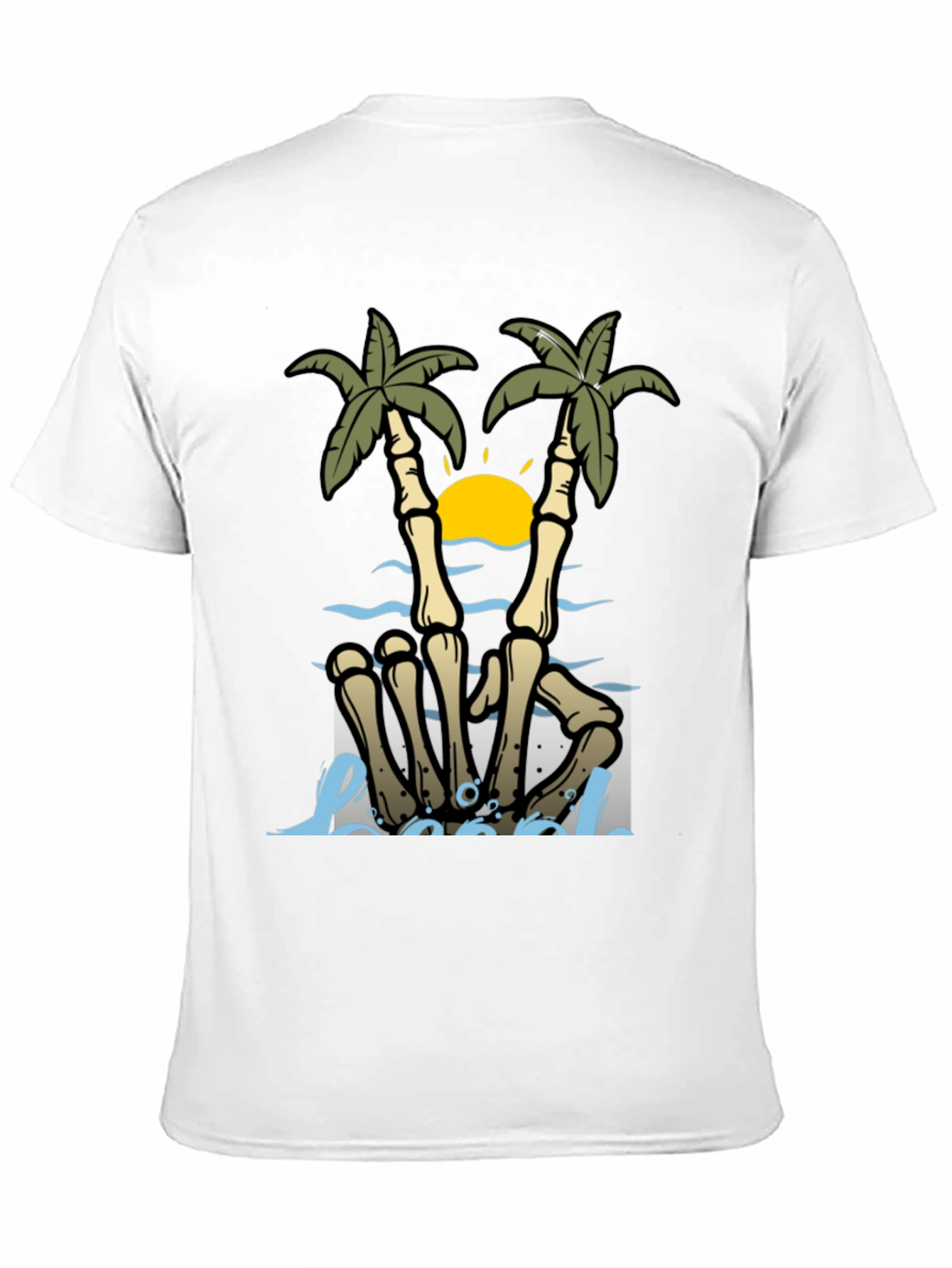 Skeleton Hand Palm Tree Graphic Tee
