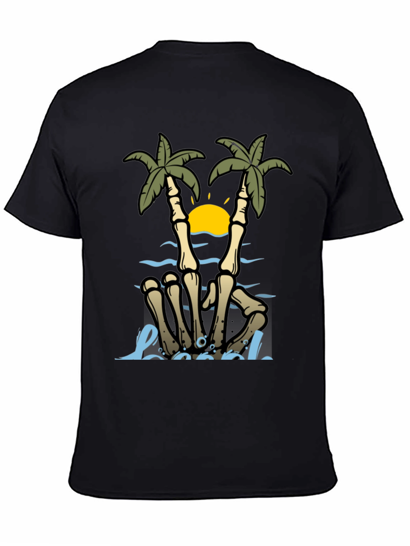 Skeleton Hand Palm Tree Graphic Tee