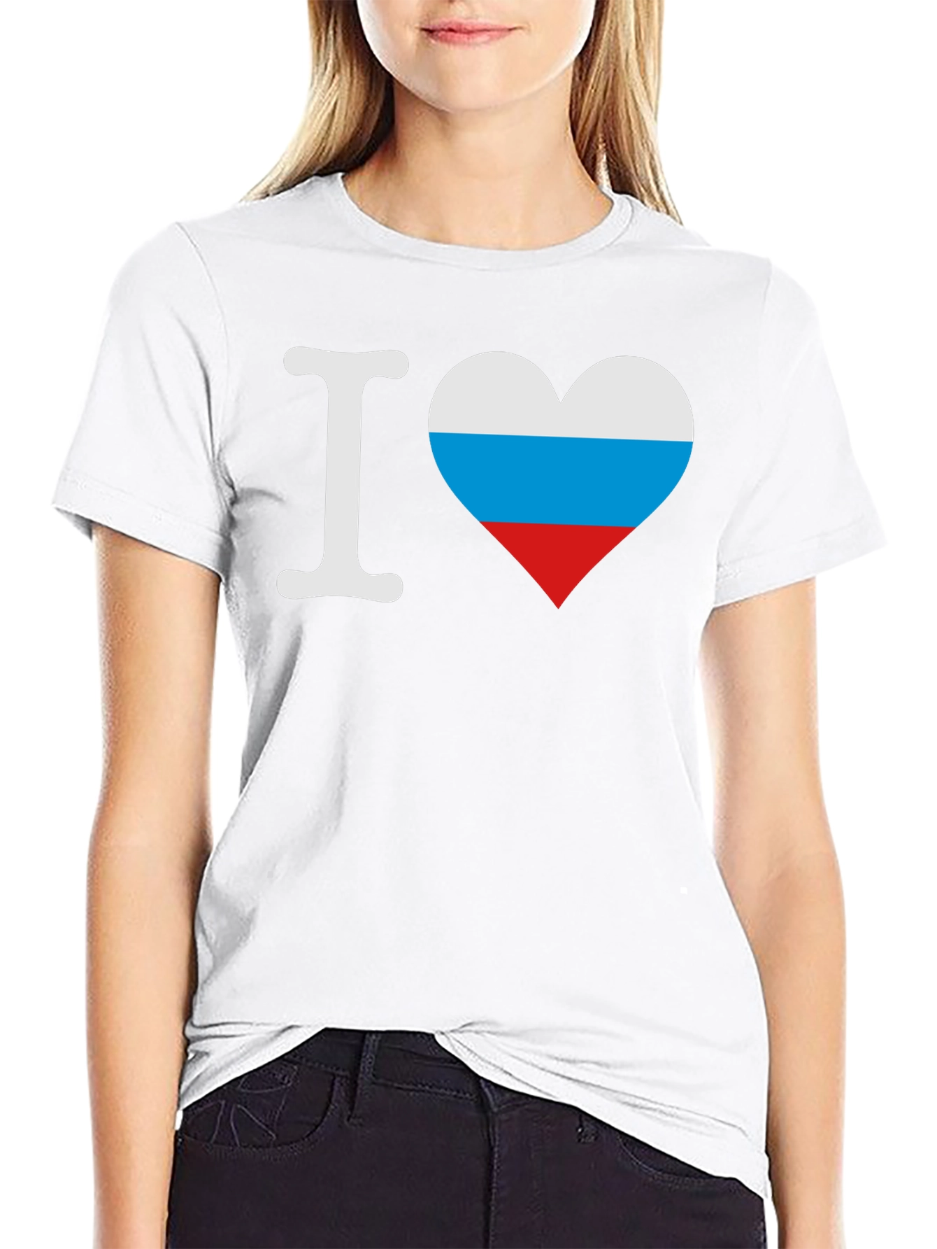 I Love Russia T-Shirt - Russian Flag Heart Graphic Tee