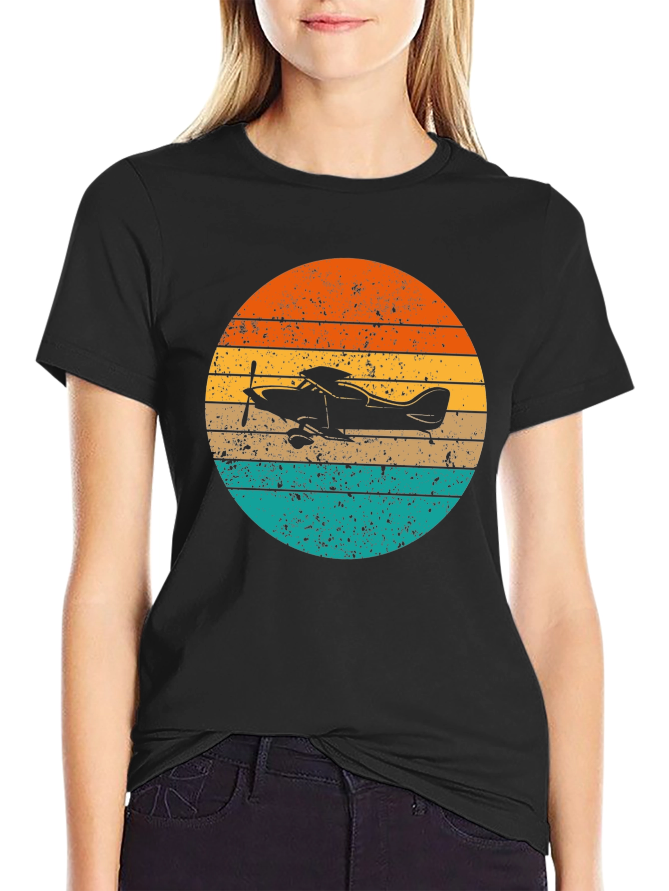 Vintage Airplane Sunset T-Shirt