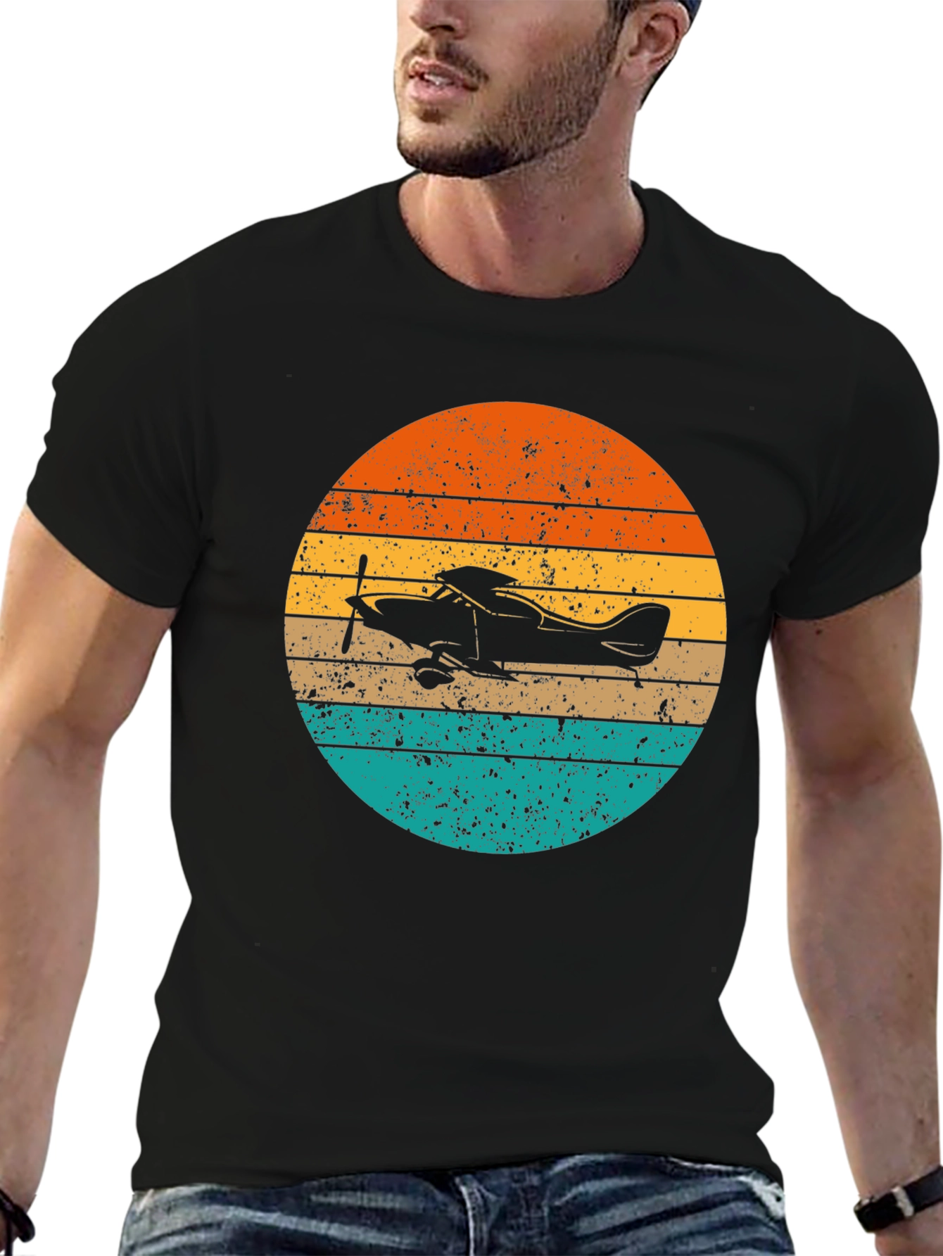 Vintage Airplane Sunset T-Shirt