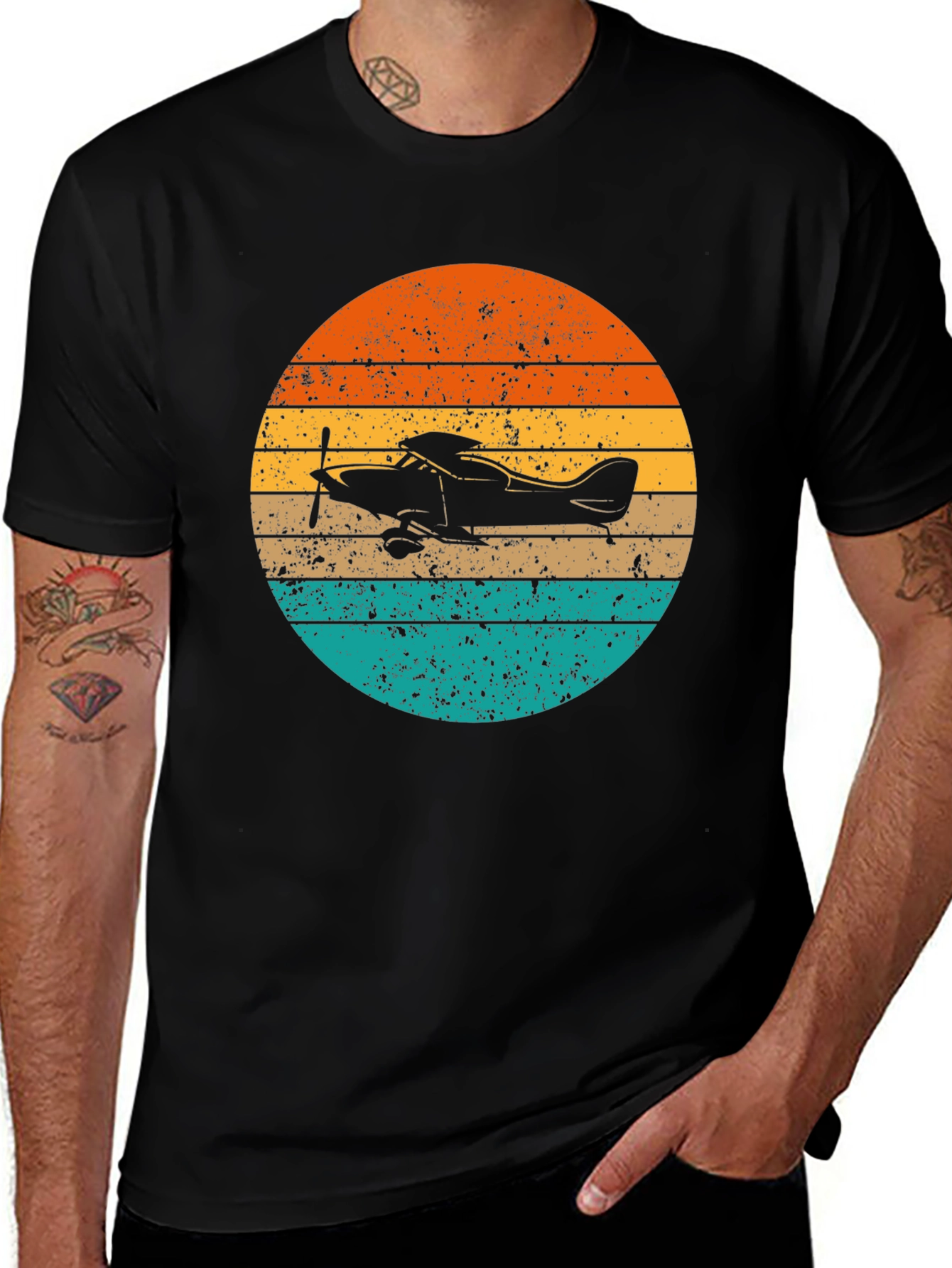 Vintage Airplane Sunset T-Shirt