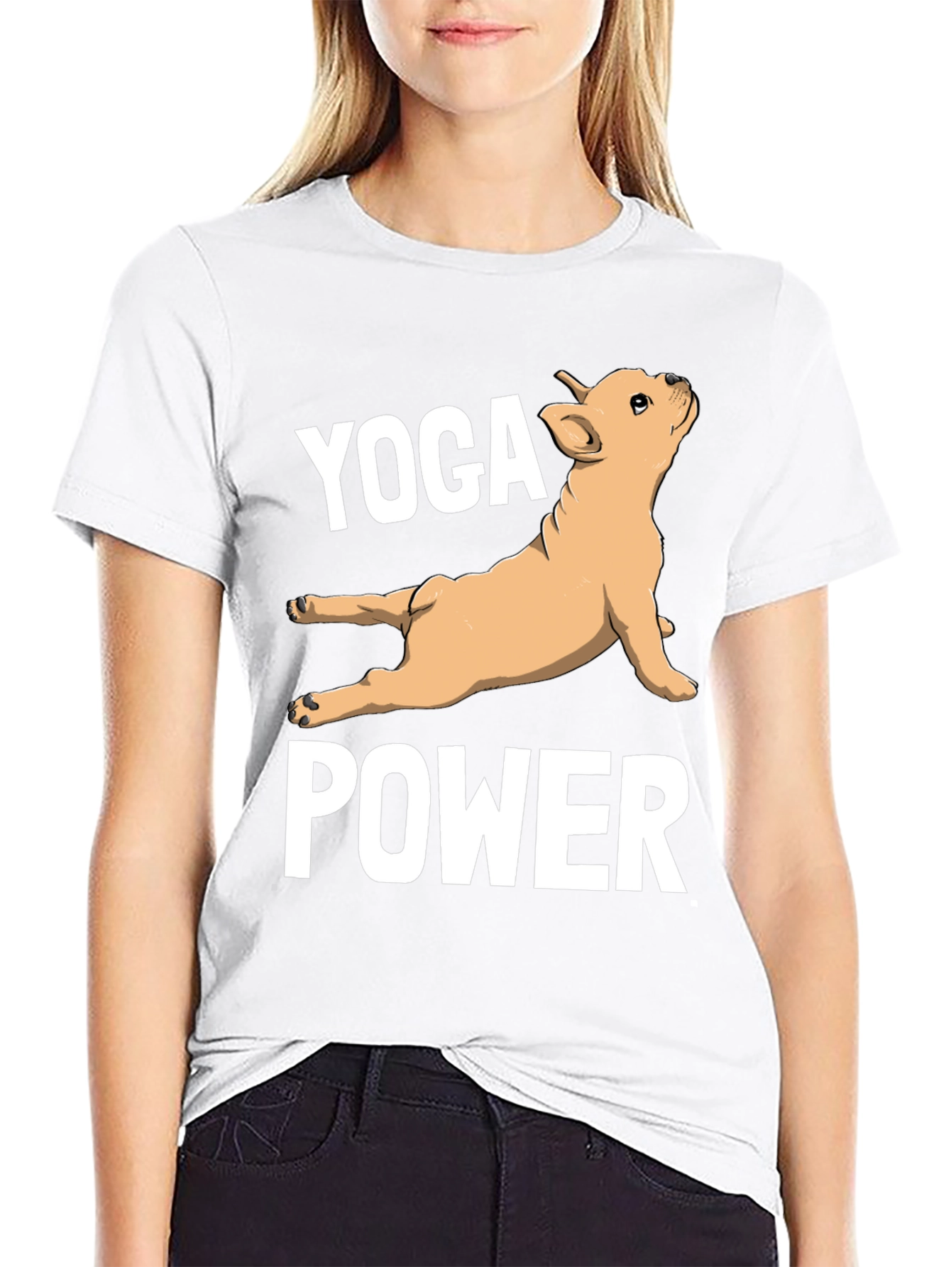 Yoga Power Bulldog Tee - Funny Dog Lover Shirt