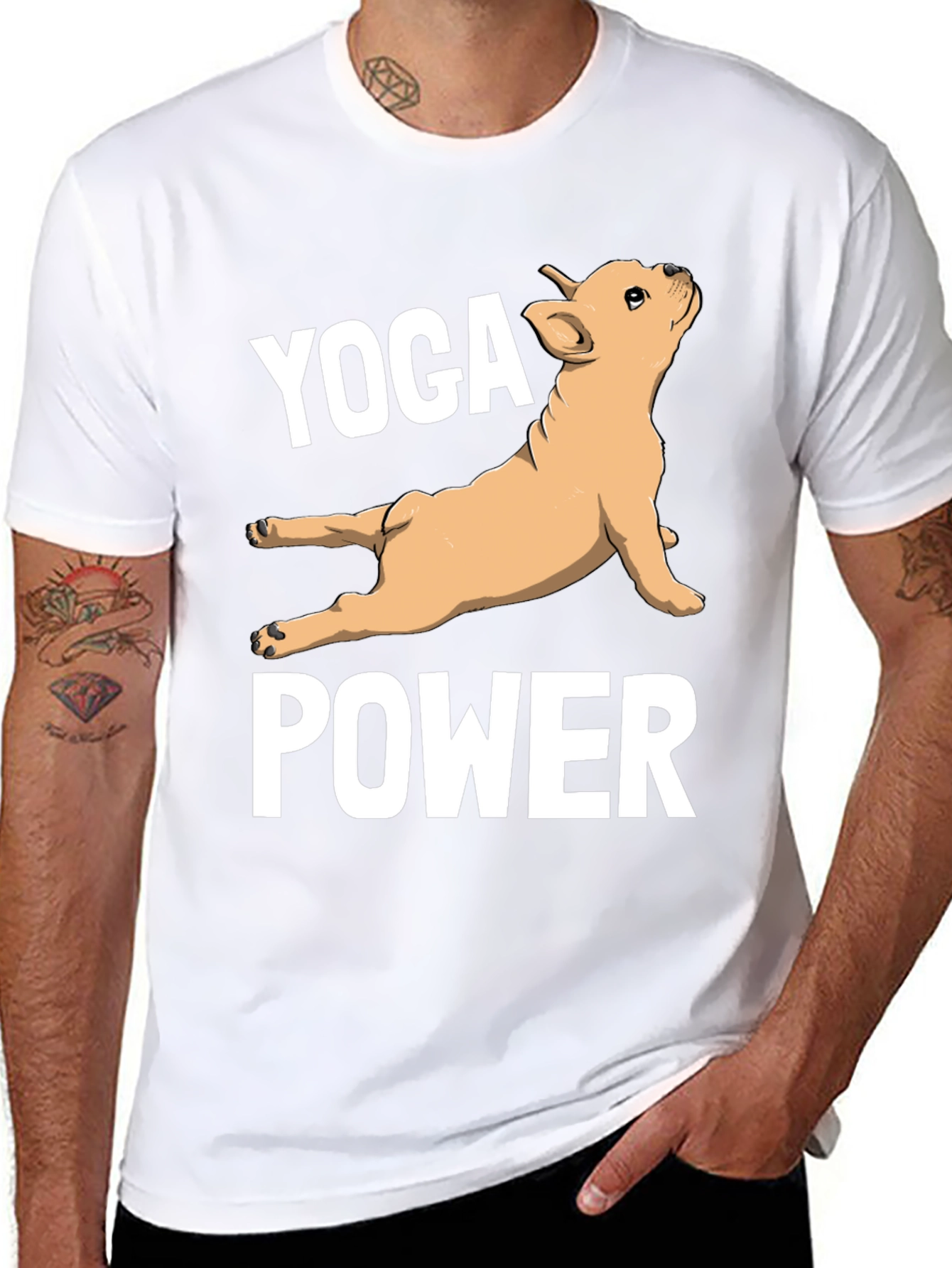 Yoga Power Bulldog Tee - Funny Dog Lover Shirt