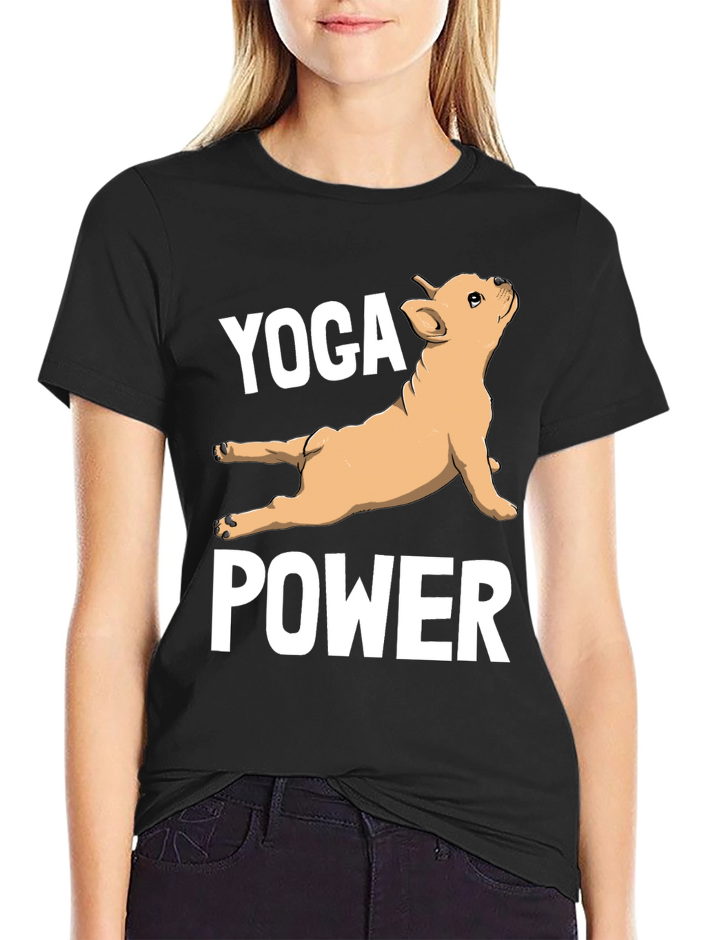 Yoga Power Bulldog Tee - Funny Dog Lover Shirt