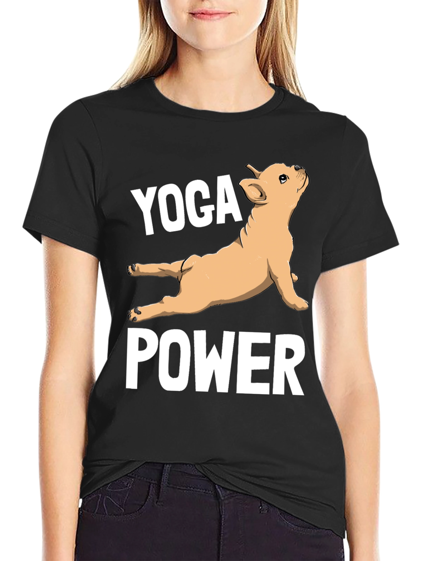 Yoga Power Bulldog Tee - Funny Dog Lover Shirt