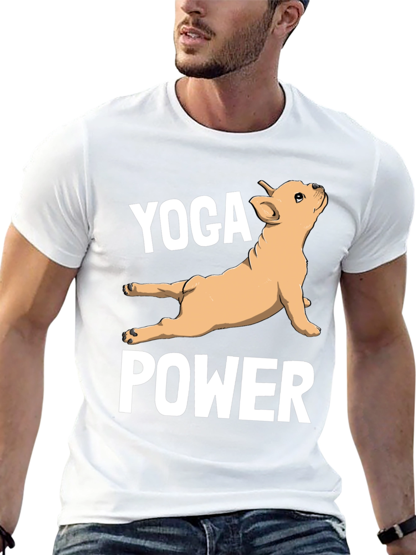 Yoga Power Bulldog Tee - Funny Dog Lover Shirt