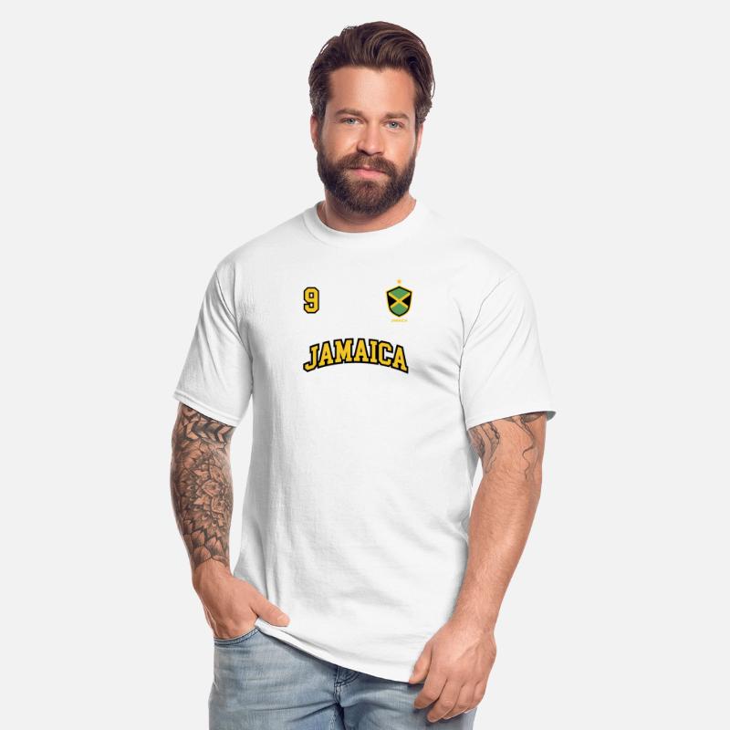 Jamaica Team Sports Number 9 Soccer Jamaican Flag