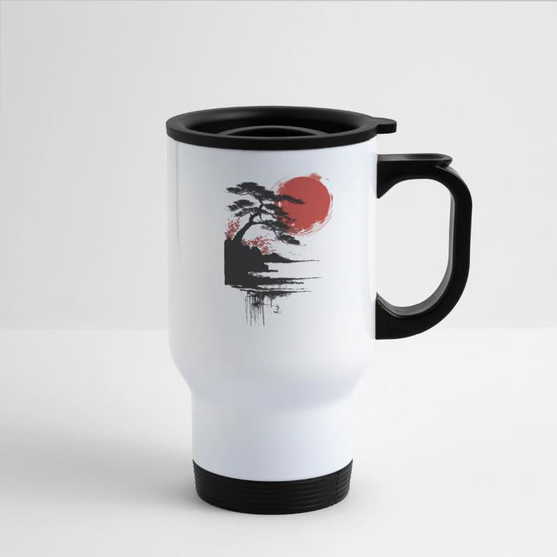 Japanese Landscape Red Moon Buddhism Aesthetic