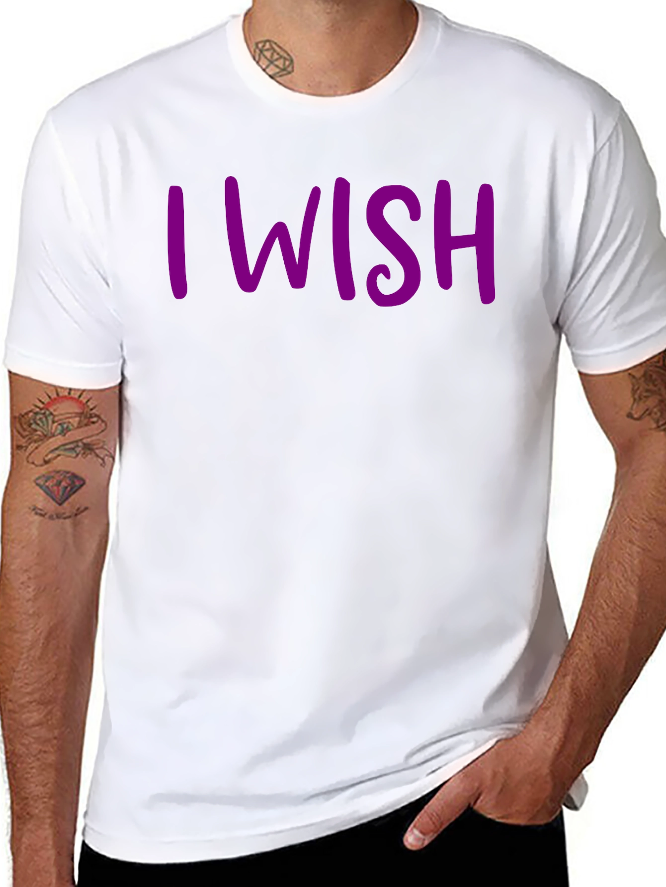 I Wish Graphic Tee - Casual Black T-Shirt