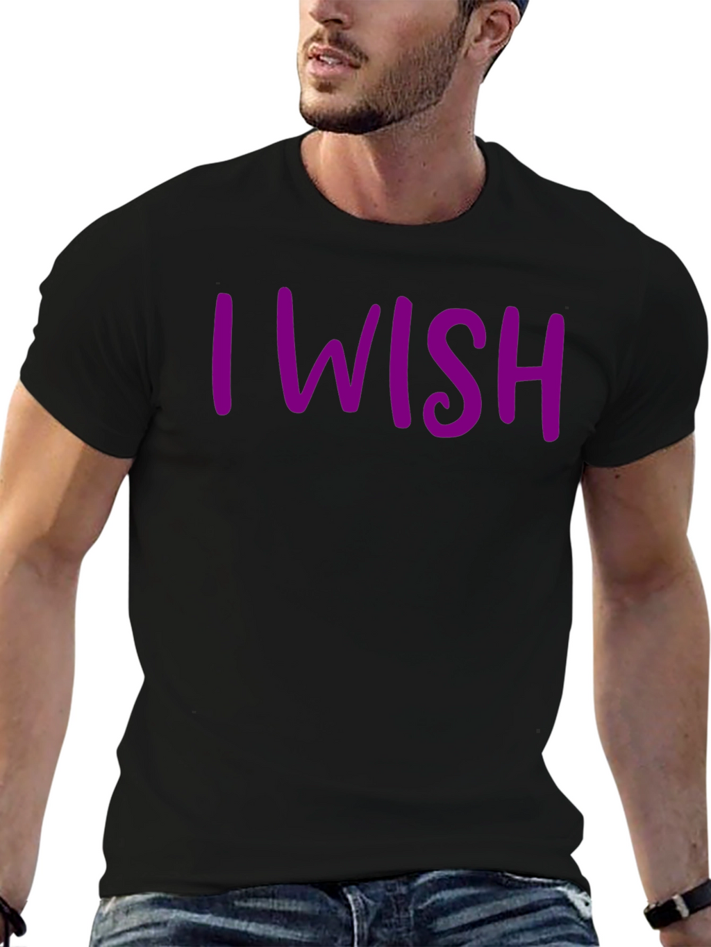 I Wish Graphic Tee - Casual Black T-Shirt