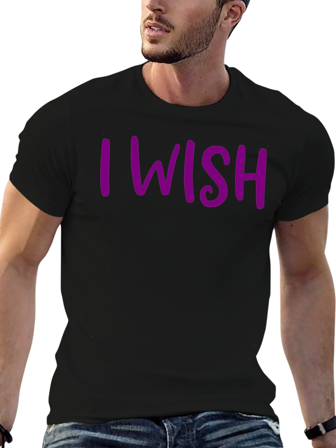I Wish Graphic Tee - Casual Black T-Shirt