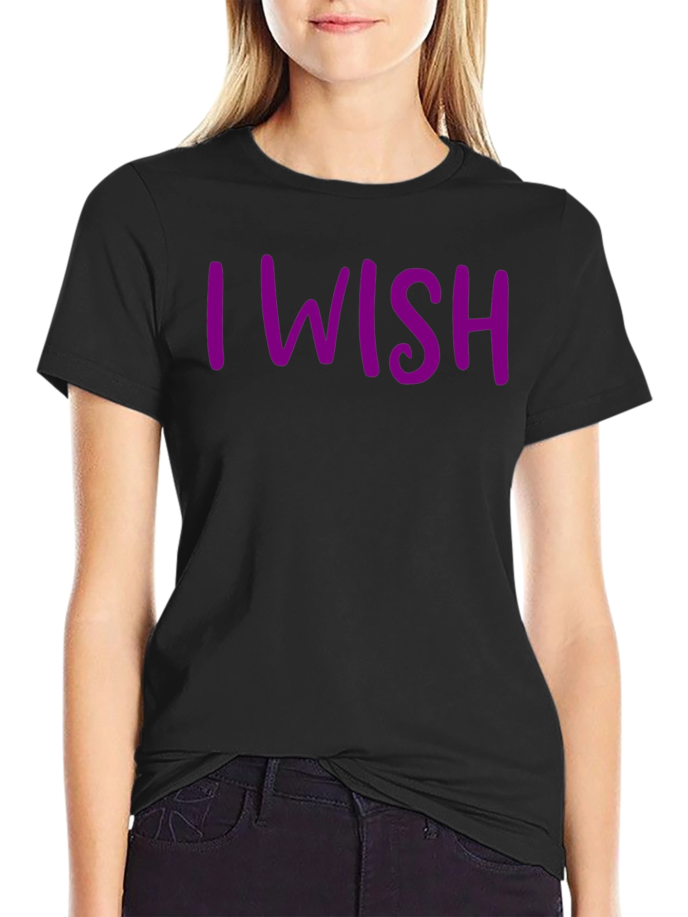 I Wish Graphic Tee - Casual Black T-Shirt