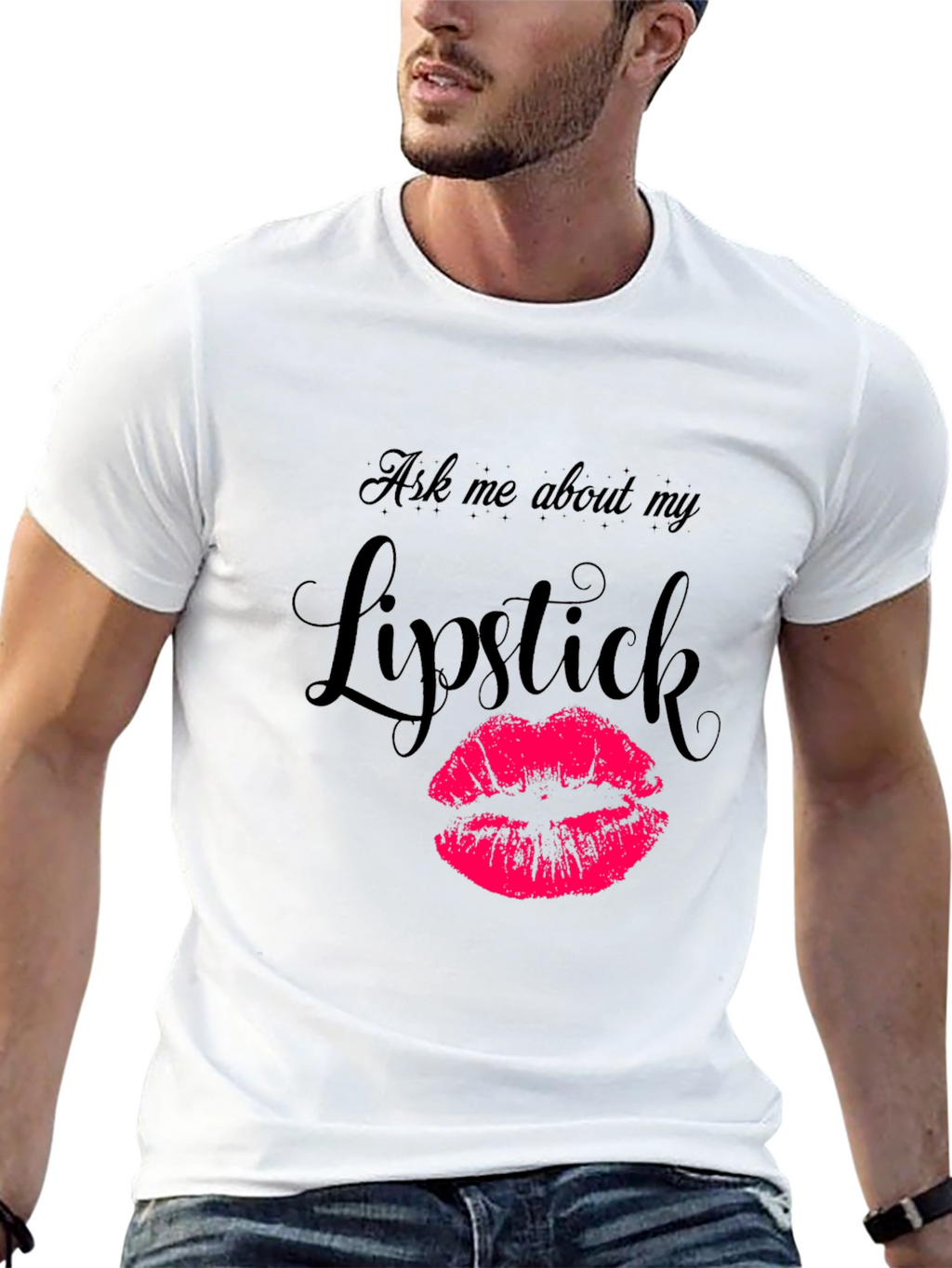 Ask Me About My Lipstick Graphic Tee - Black