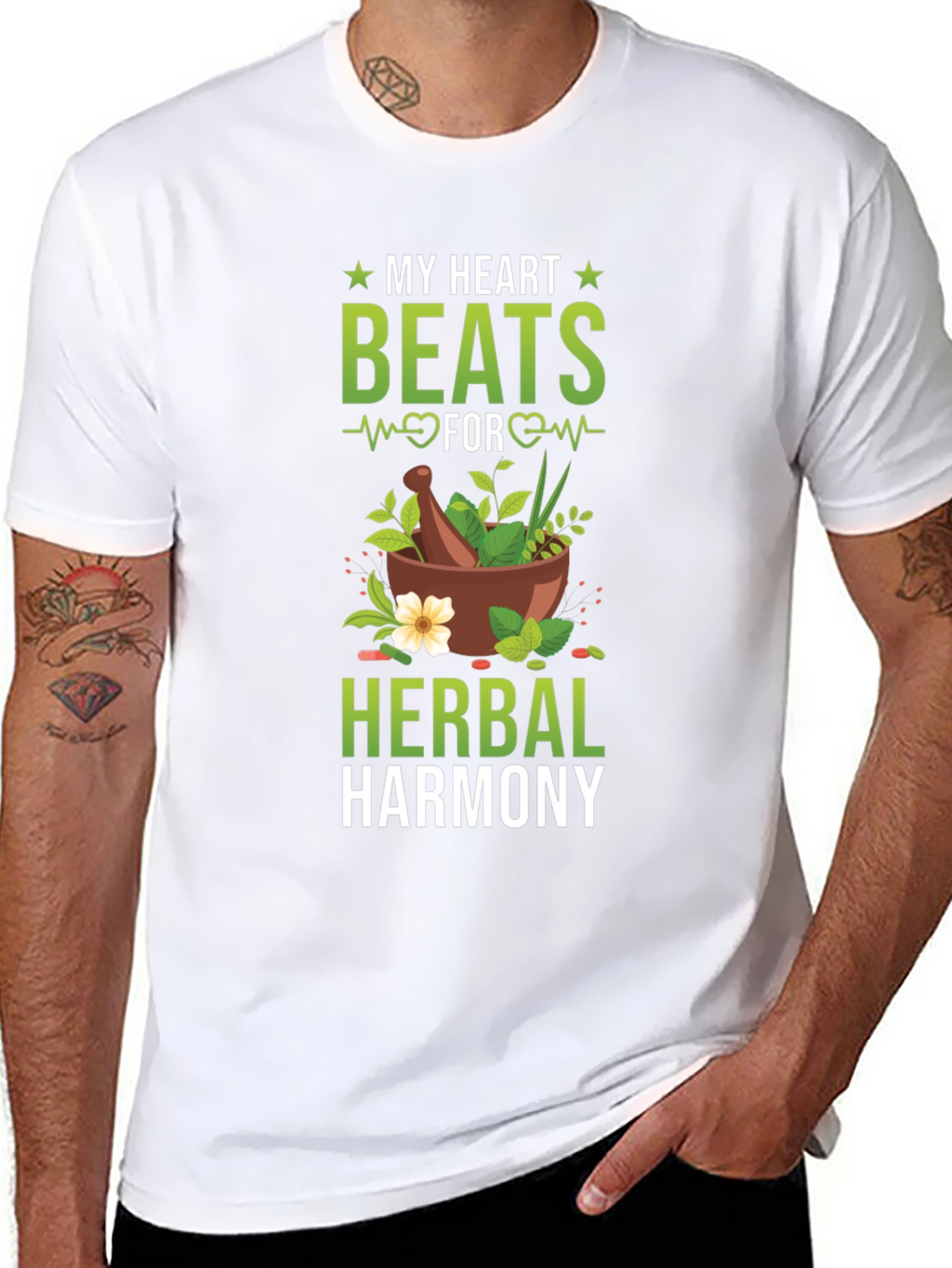 Herbal Harmony T-Shirt: My Heart Beats For Herbs