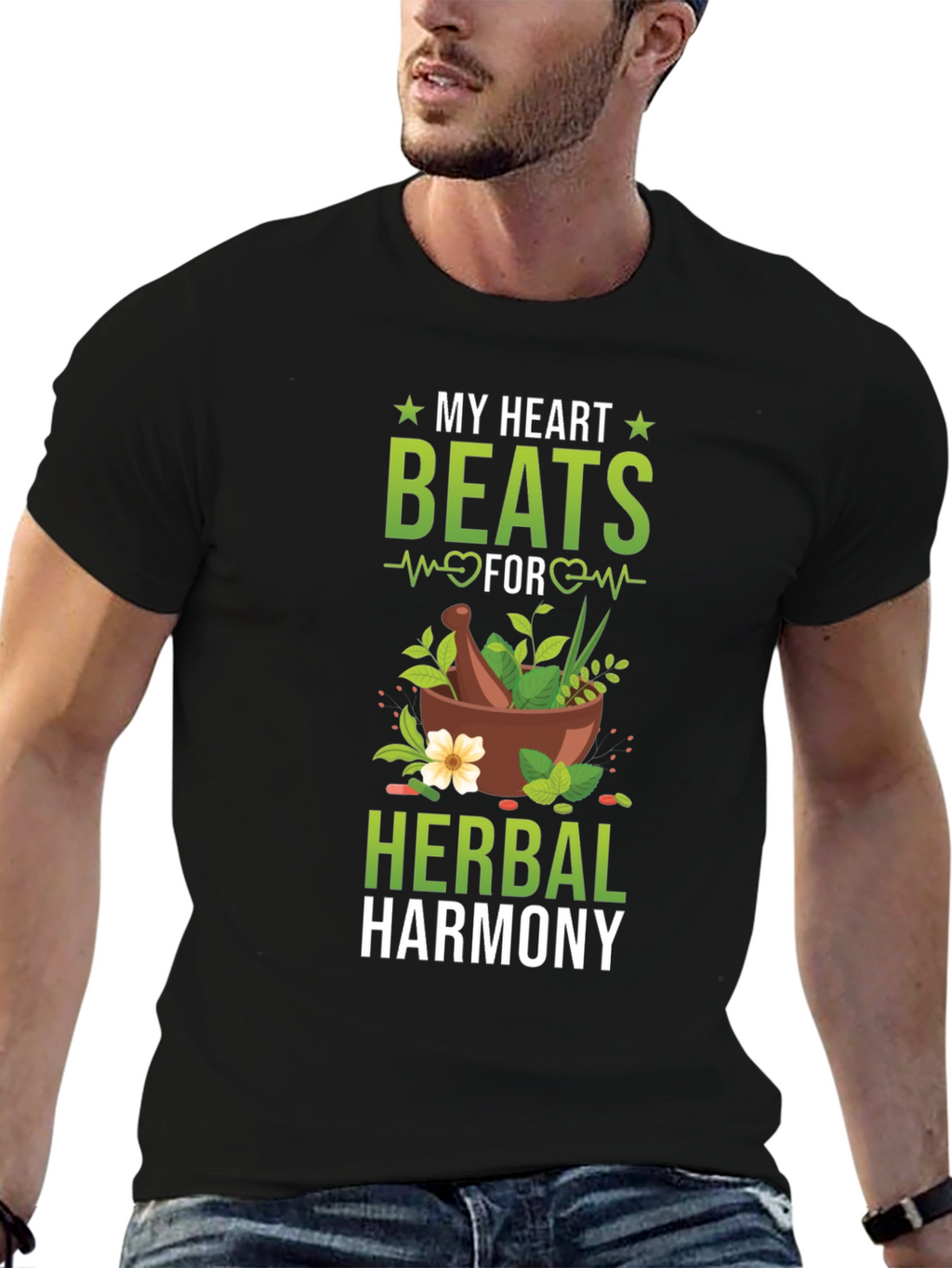Herbal Harmony T-Shirt: My Heart Beats For Herbs